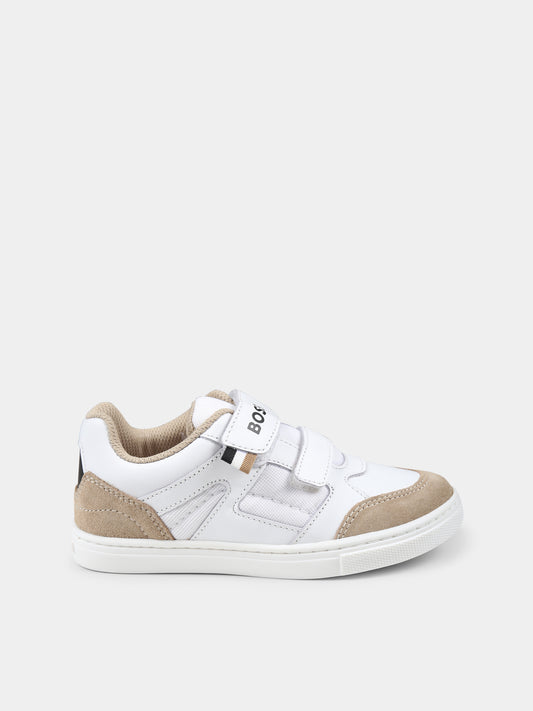 Sneakers bianche per bambino con logo,Boss,J52163 10P