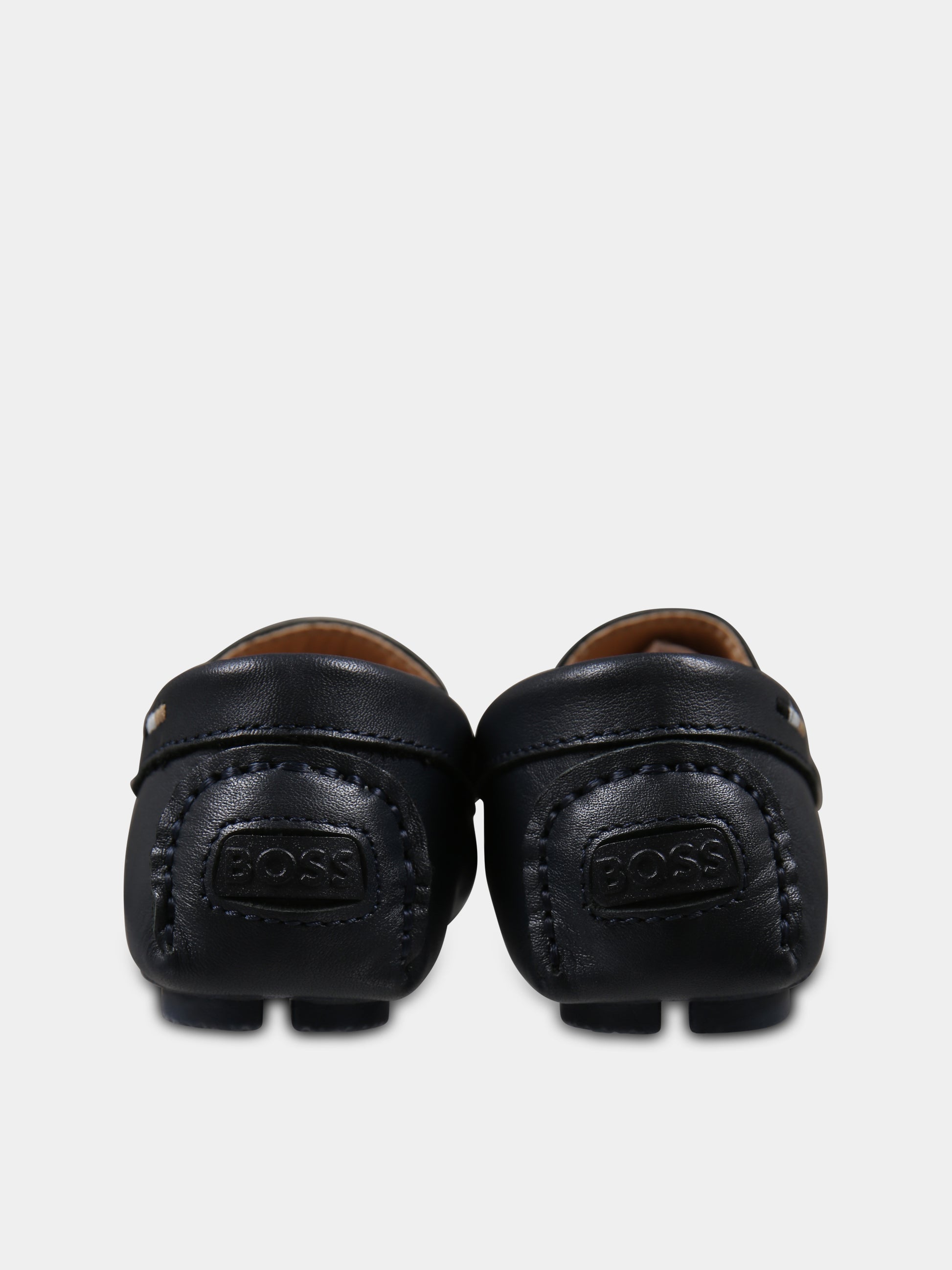 Mocassini blu per bambino con logo,Boss,J51651 849