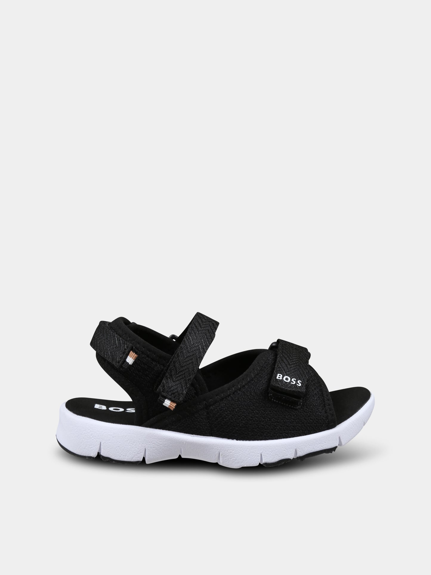 Sandali neri per bambino con logo,Boss,J51654 09B