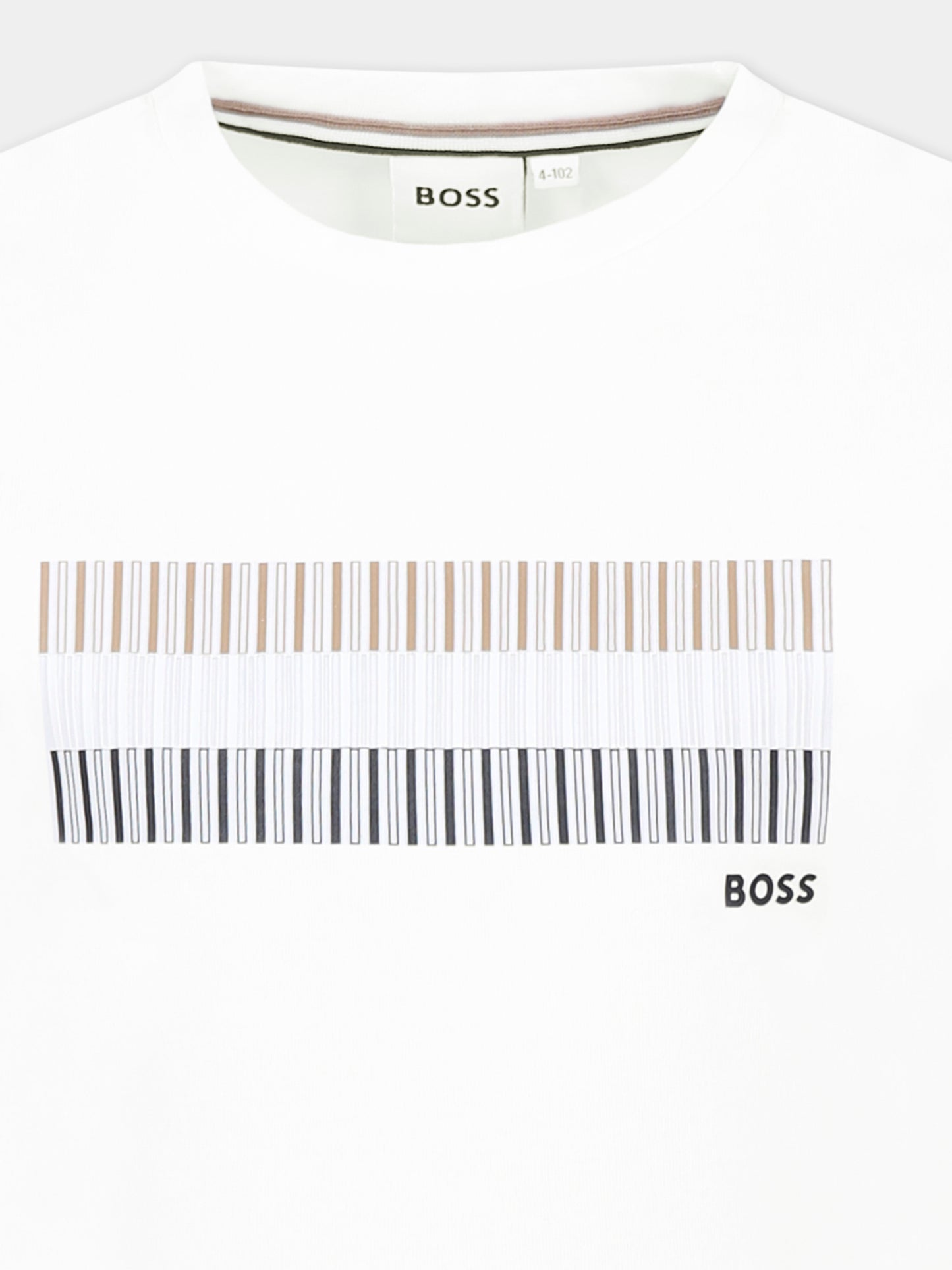 T-shirt bianca per bambino con logo,Boss,J52035 10P