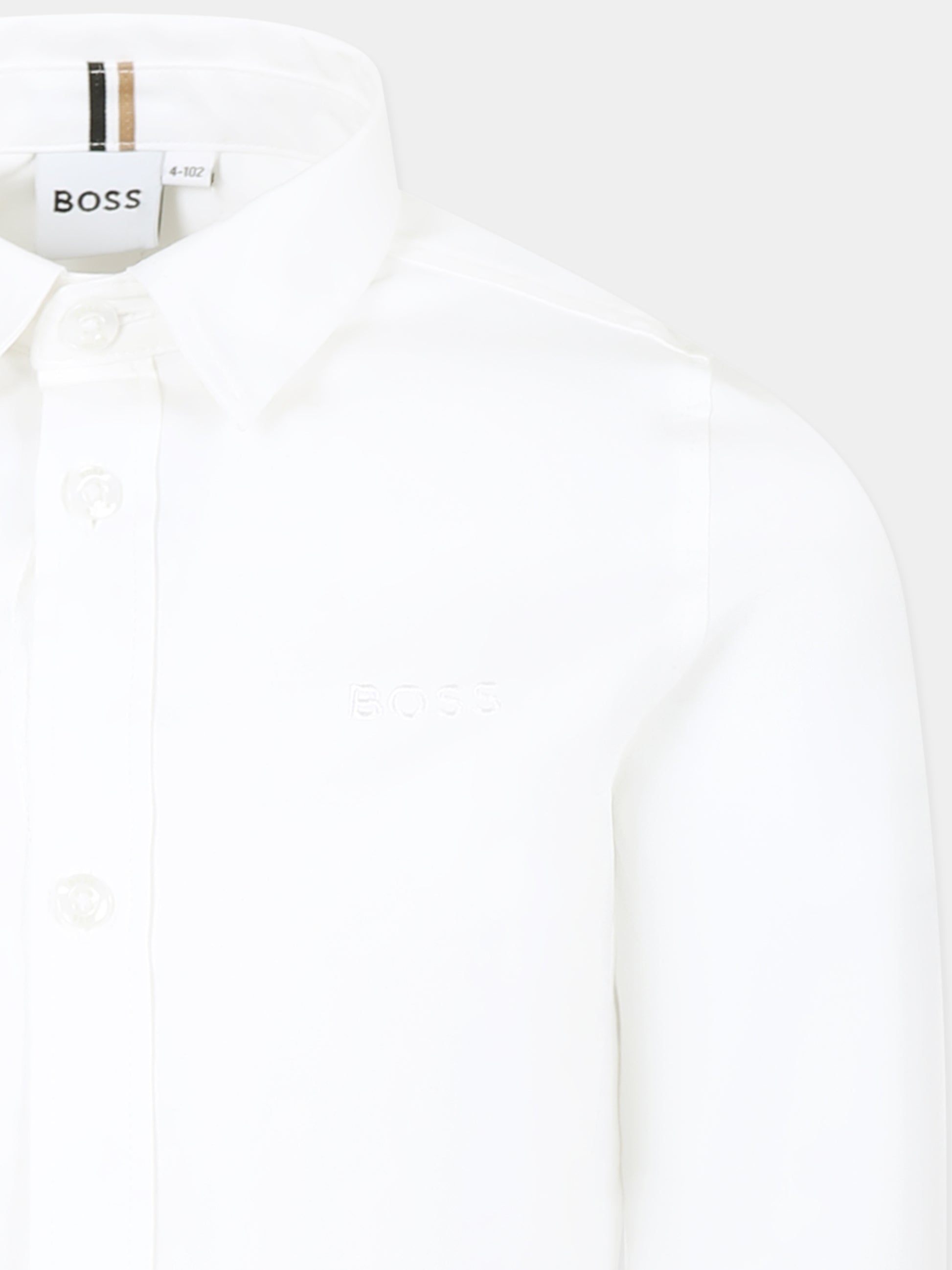 Camicia bianca per bambino con logo,Boss,J52009 10P