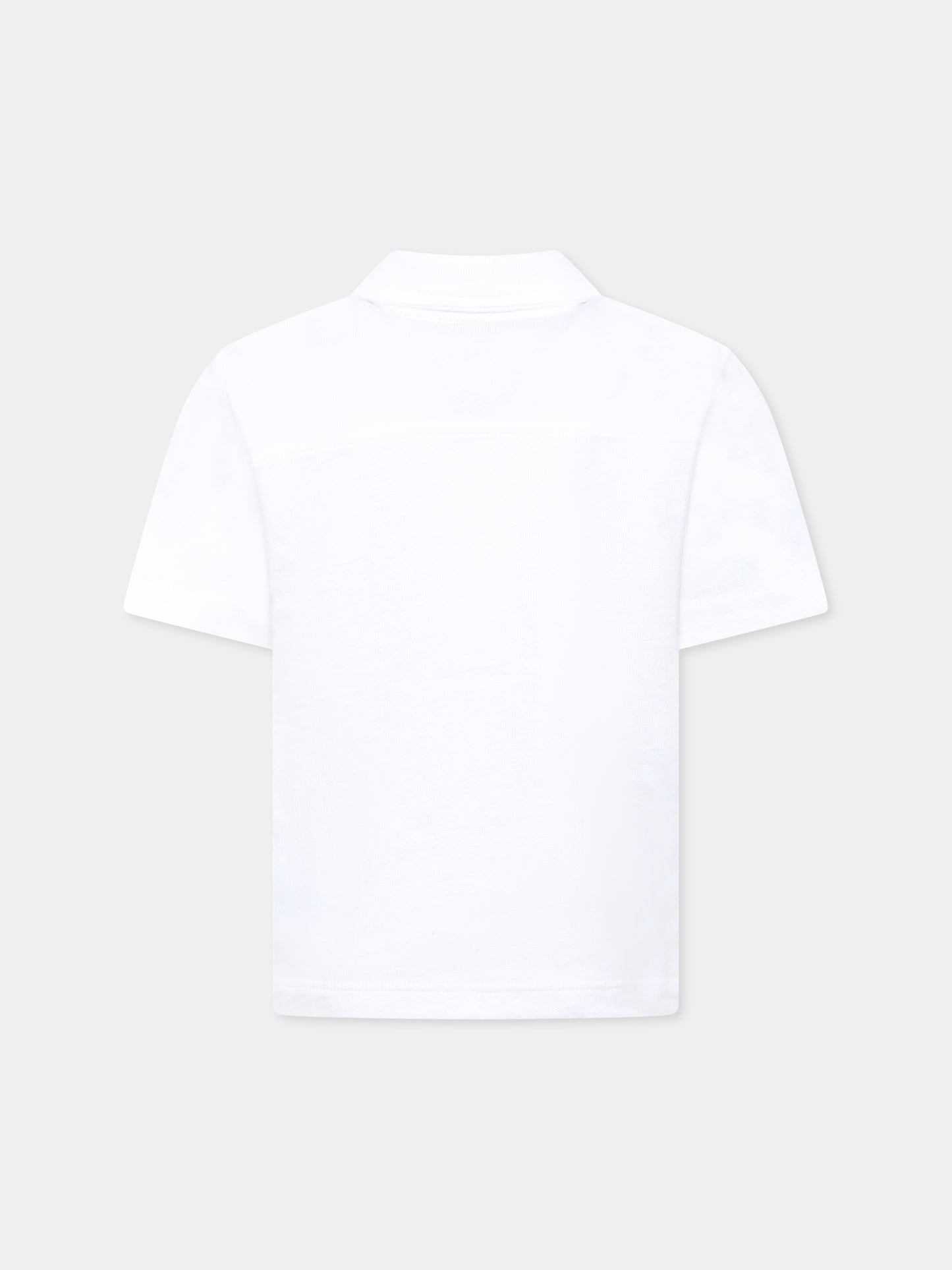 Polo bianca per bambino con logo,Boss,J52017 10P