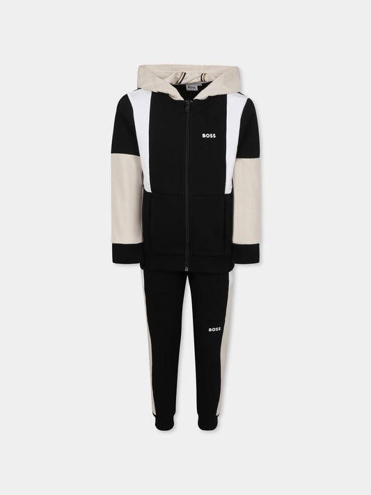 Completo nero per bambino con logo,Boss,J51966 09B