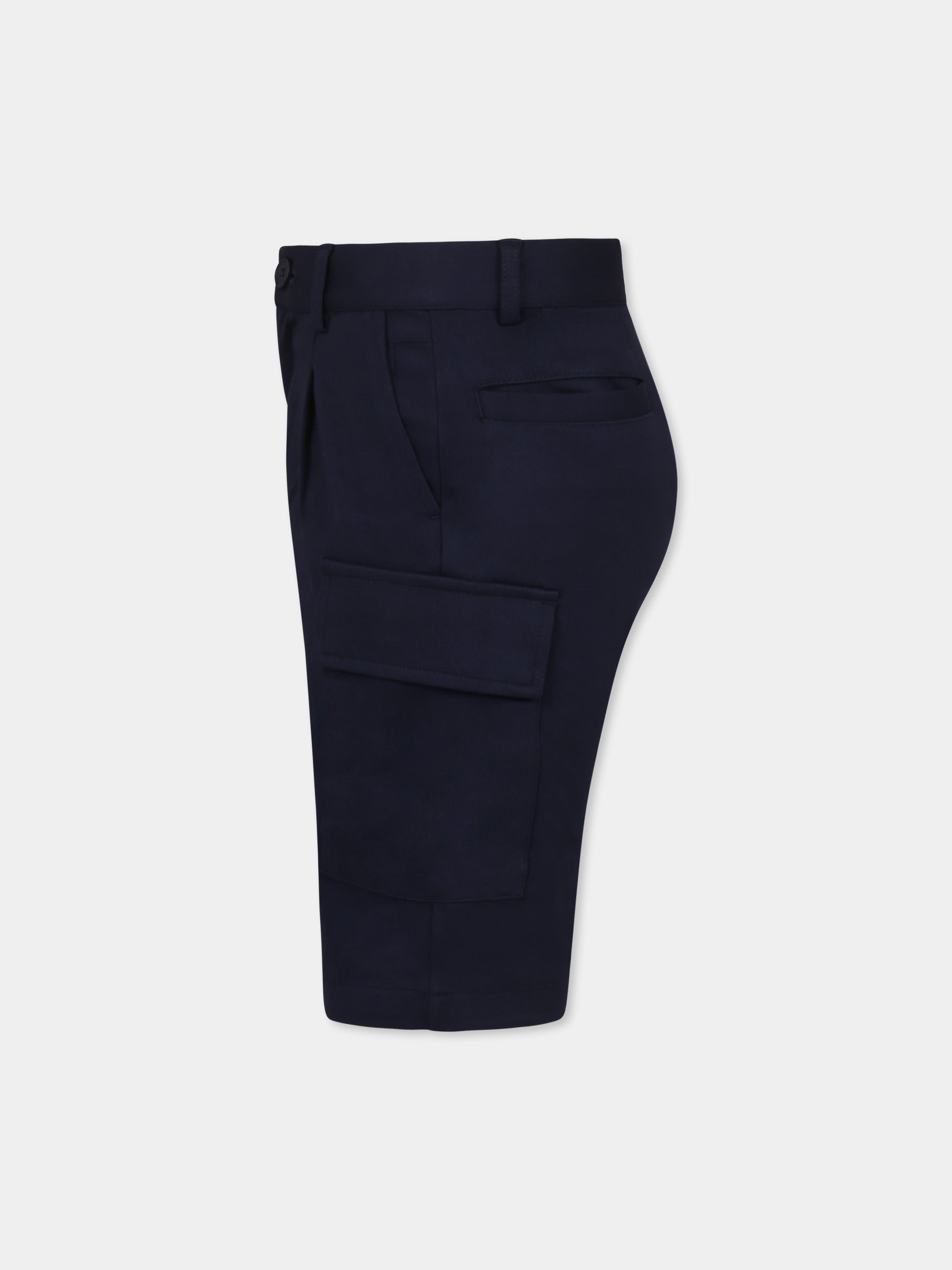 Shorts blu per bambino con logo,Boss,J51996 849