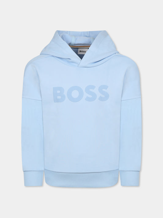 Light blue sweatshirt or boy with logo