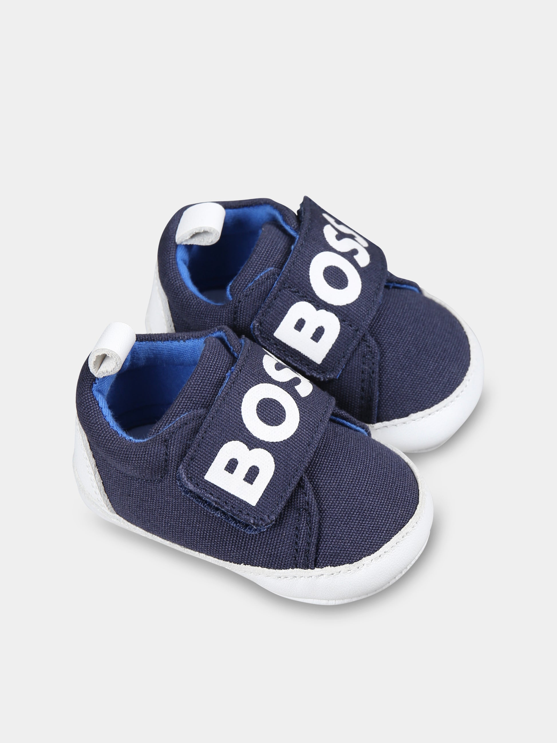 Sneakers blu per neonato con logo,Boss,J51667 849