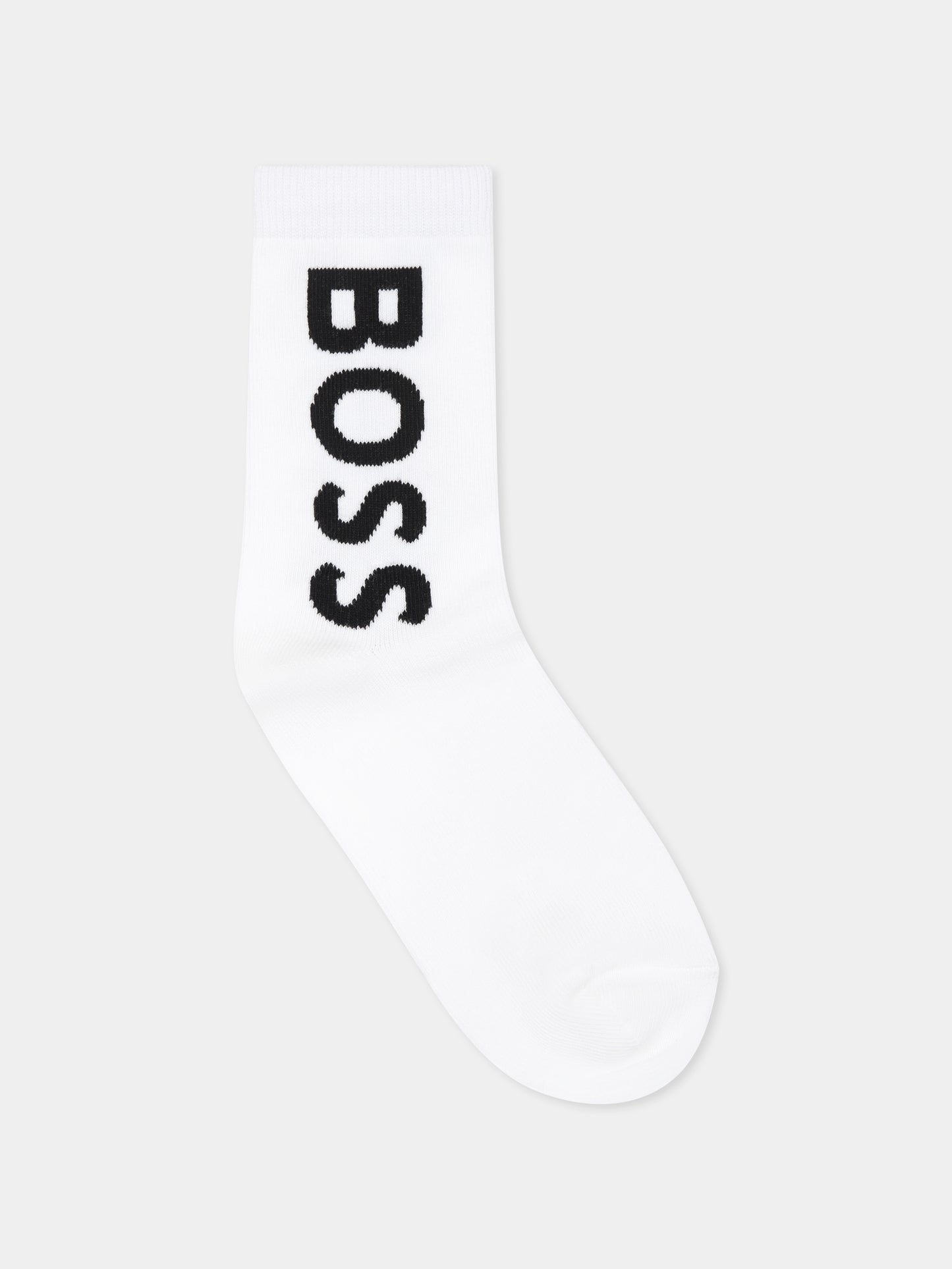 Set calze bianche per bambino con logo,Boss,J51743 10P