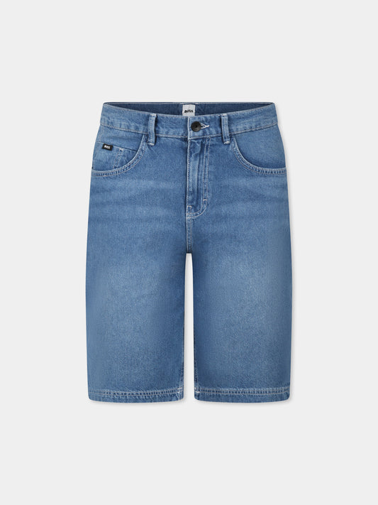 Shorts denim per bambino con logo,Boss,J51994 Z75
