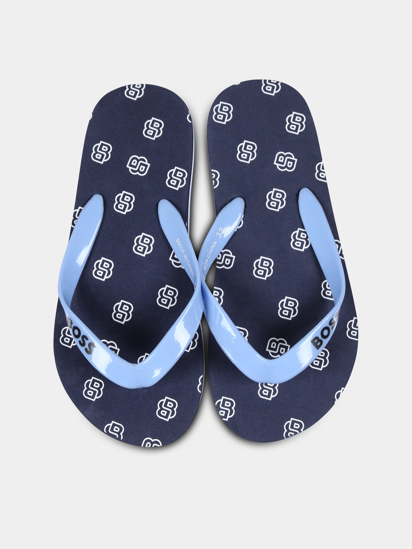 Infradito blu per bambino con logo,Boss,J51652 849