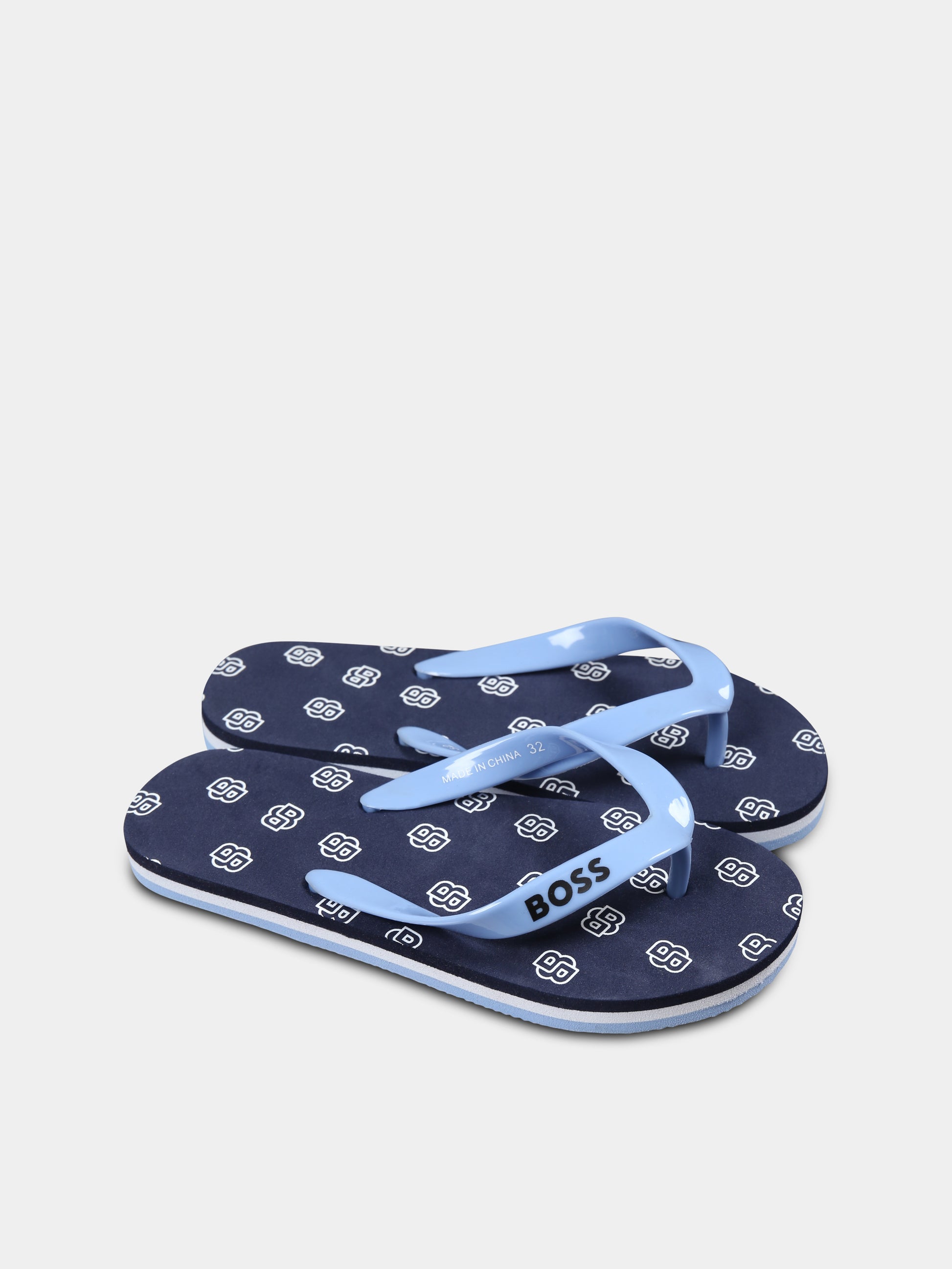 Infradito blu per bambino con logo,Boss,J51652 849