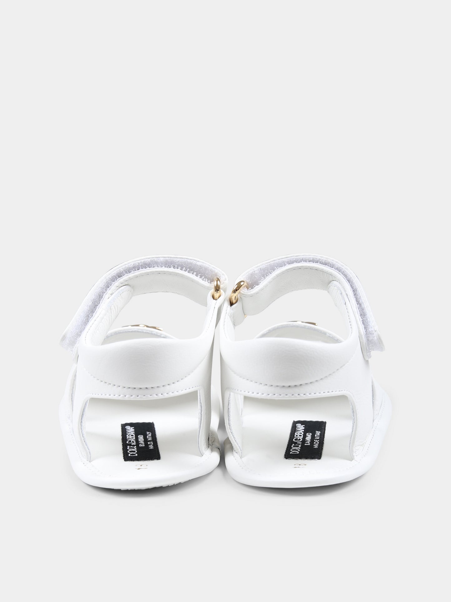 Sandali bianchi per neonata con logo,Dolce & Gabbana Kids,DK0157 AB793 80001