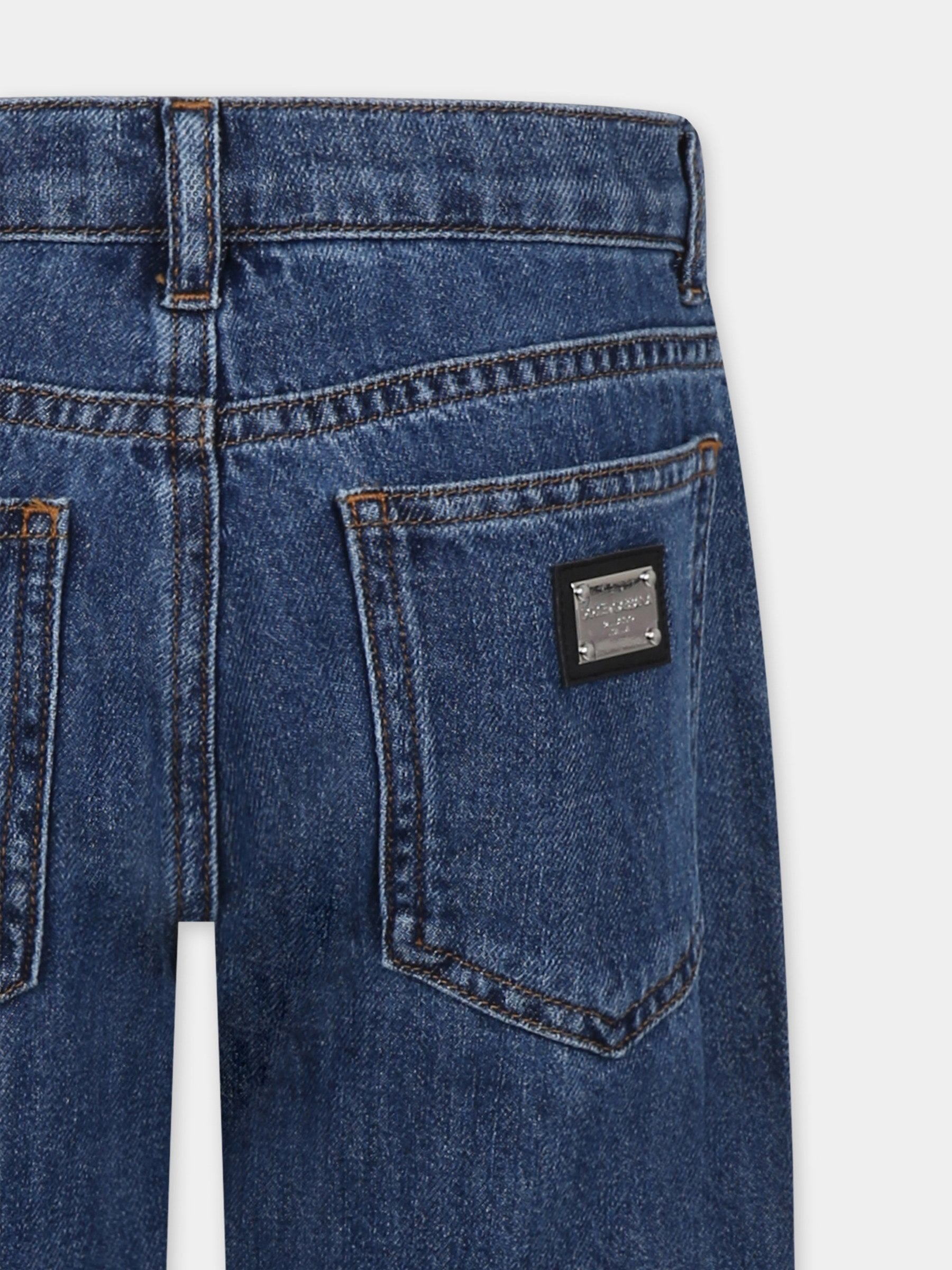 Jeans denim per bambino co logo,Dolce & Gabbana Kids,L42F75 LDC67 B0013