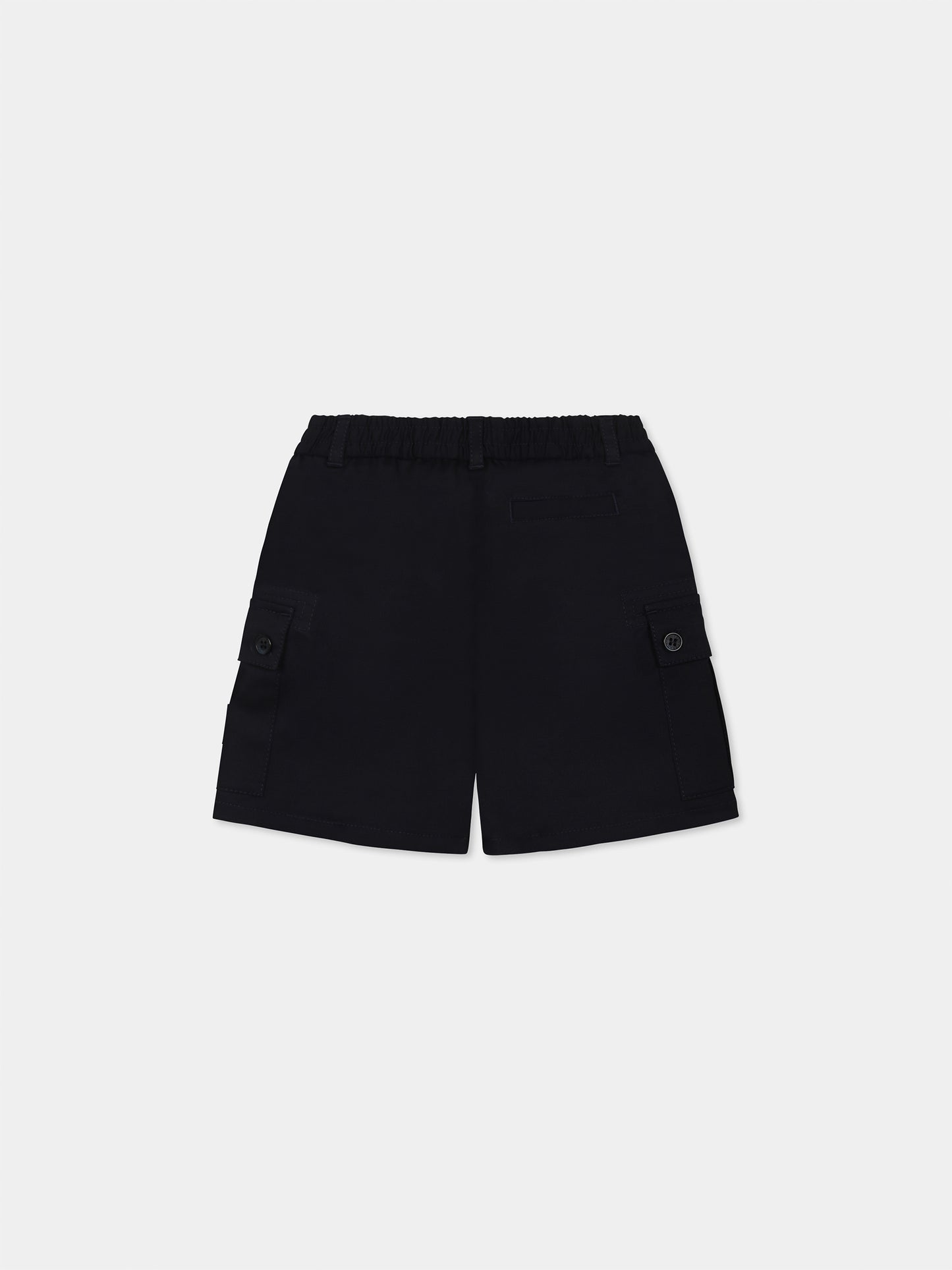 Blue shorts for baby boy with logo