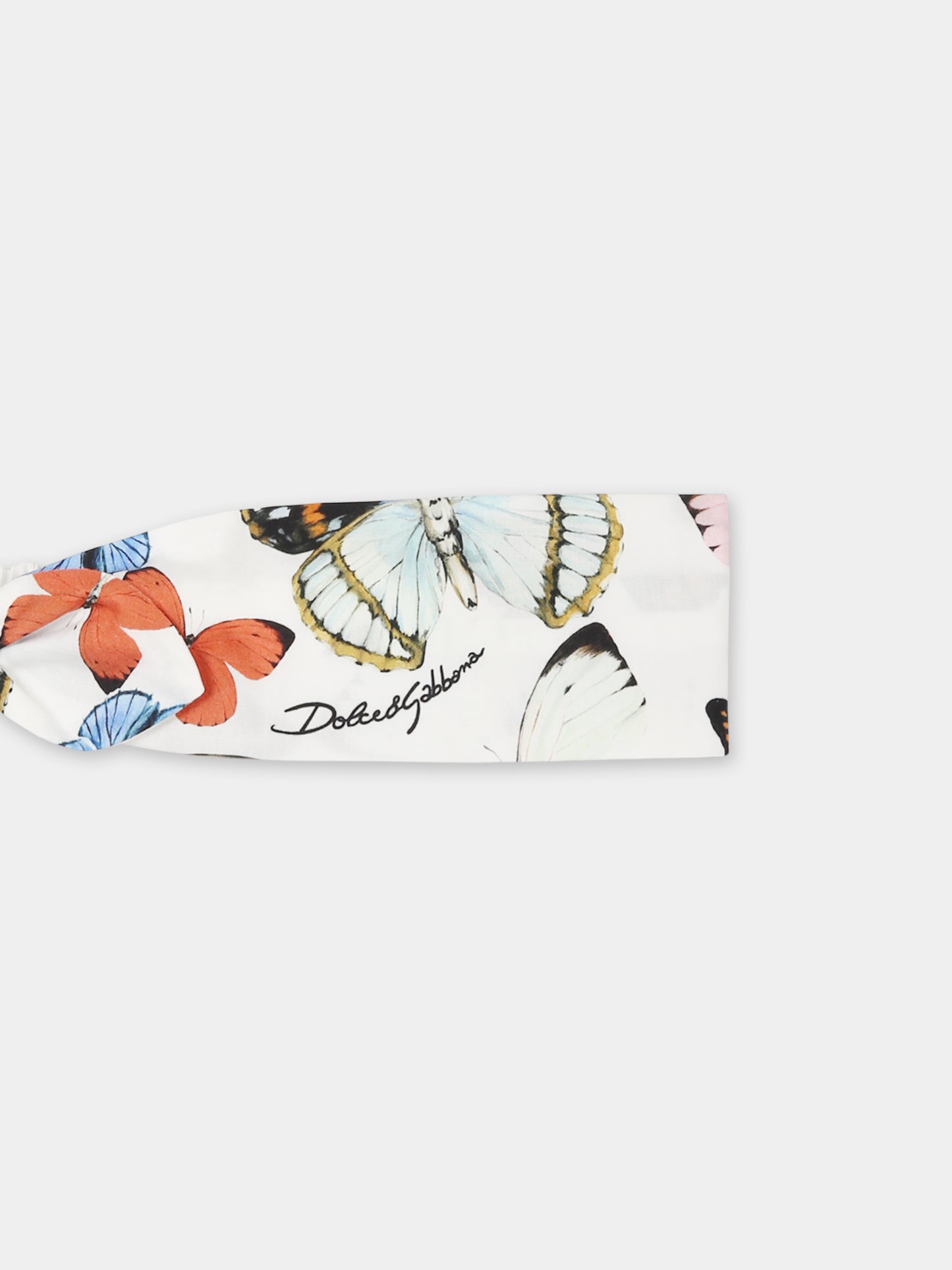 White headband for baby girl with butterflies