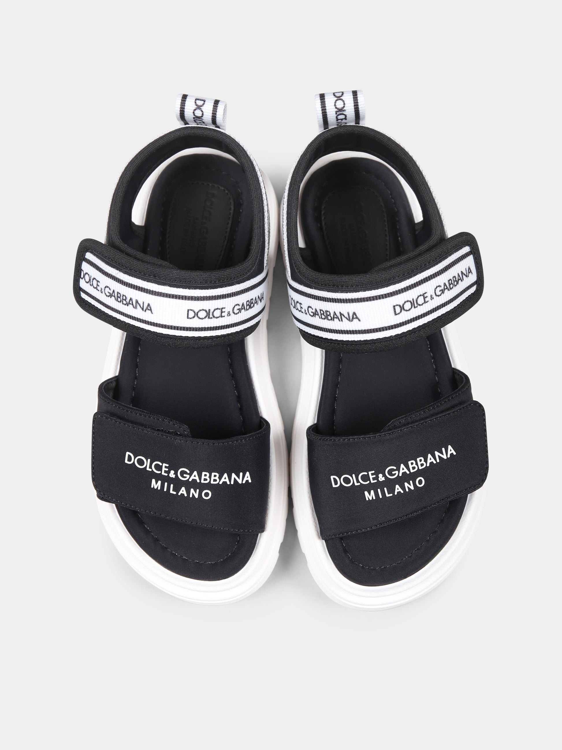 Sandali neri per bambini con logo,Dolce & Gabbana Kids,DA5249 AE928 89690