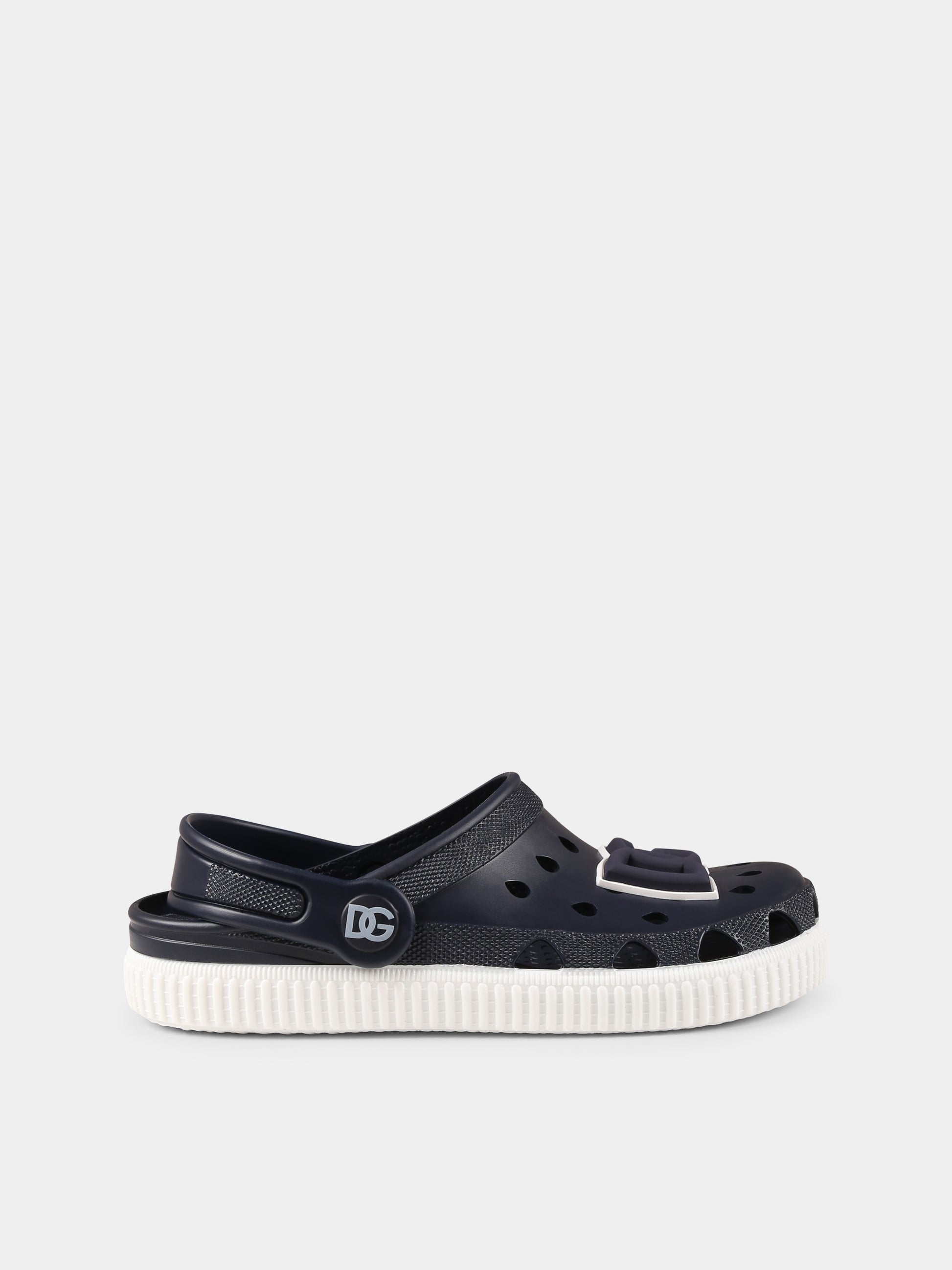 Sabot blu per bambini con logo DG,Dolce & Gabbana Kids,DN0213 AT079 80650