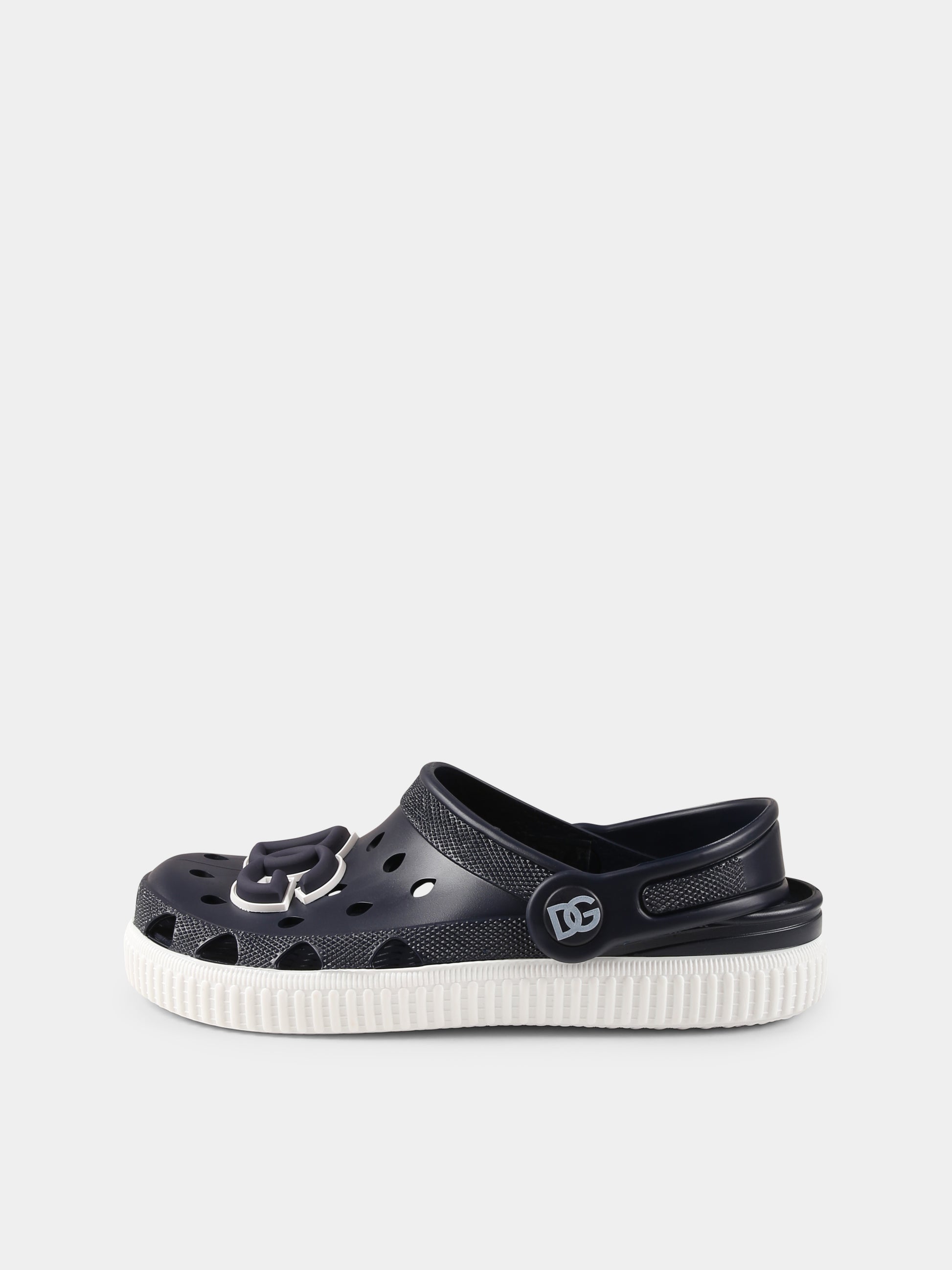 Sabot blu per bambini con logo DG,Dolce & Gabbana Kids,DN0213 AT079 80650