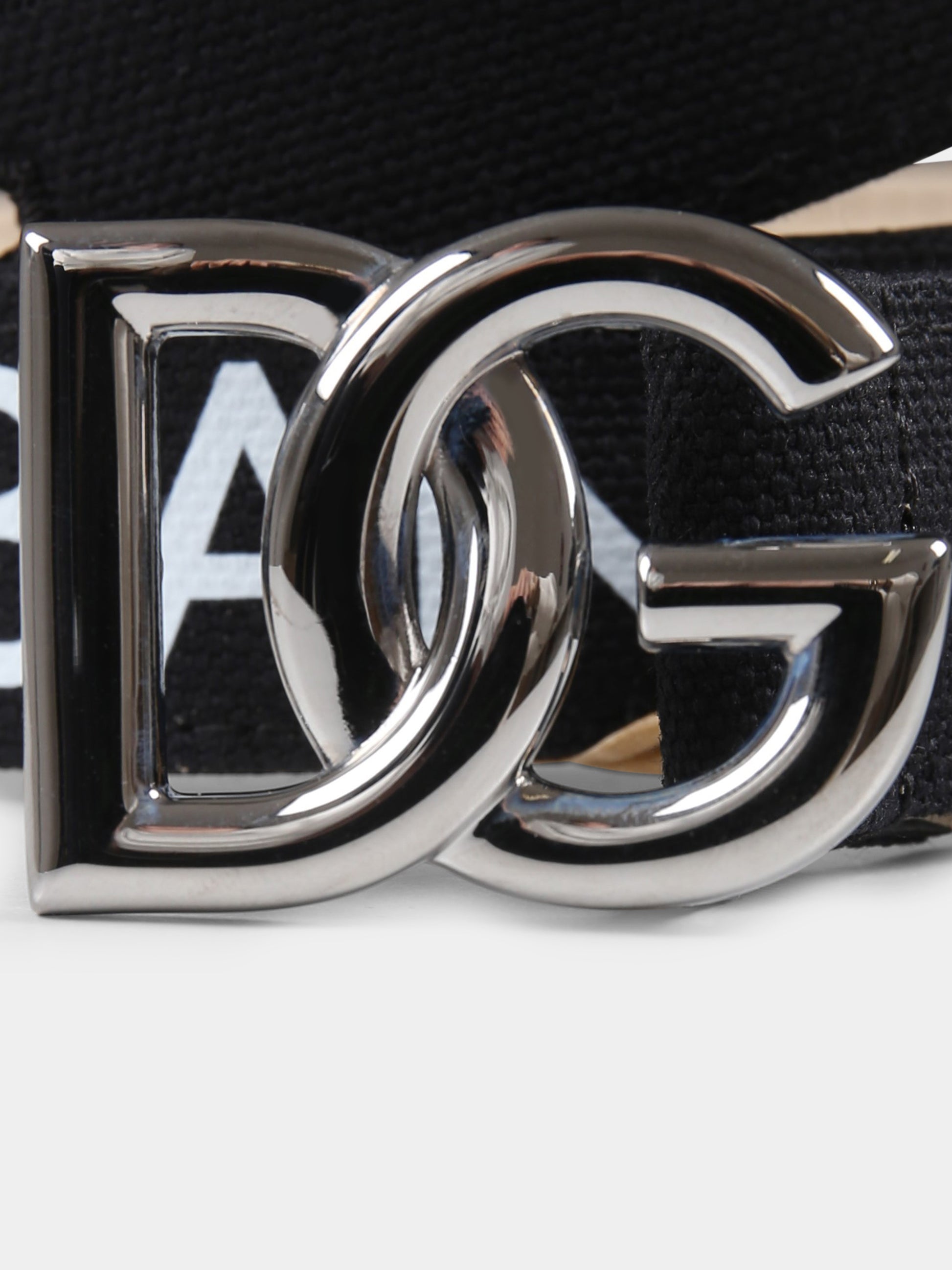 Cintura nera per bambino con logo,Dolce & Gabbana Kids,EC0083 AT661 8B939