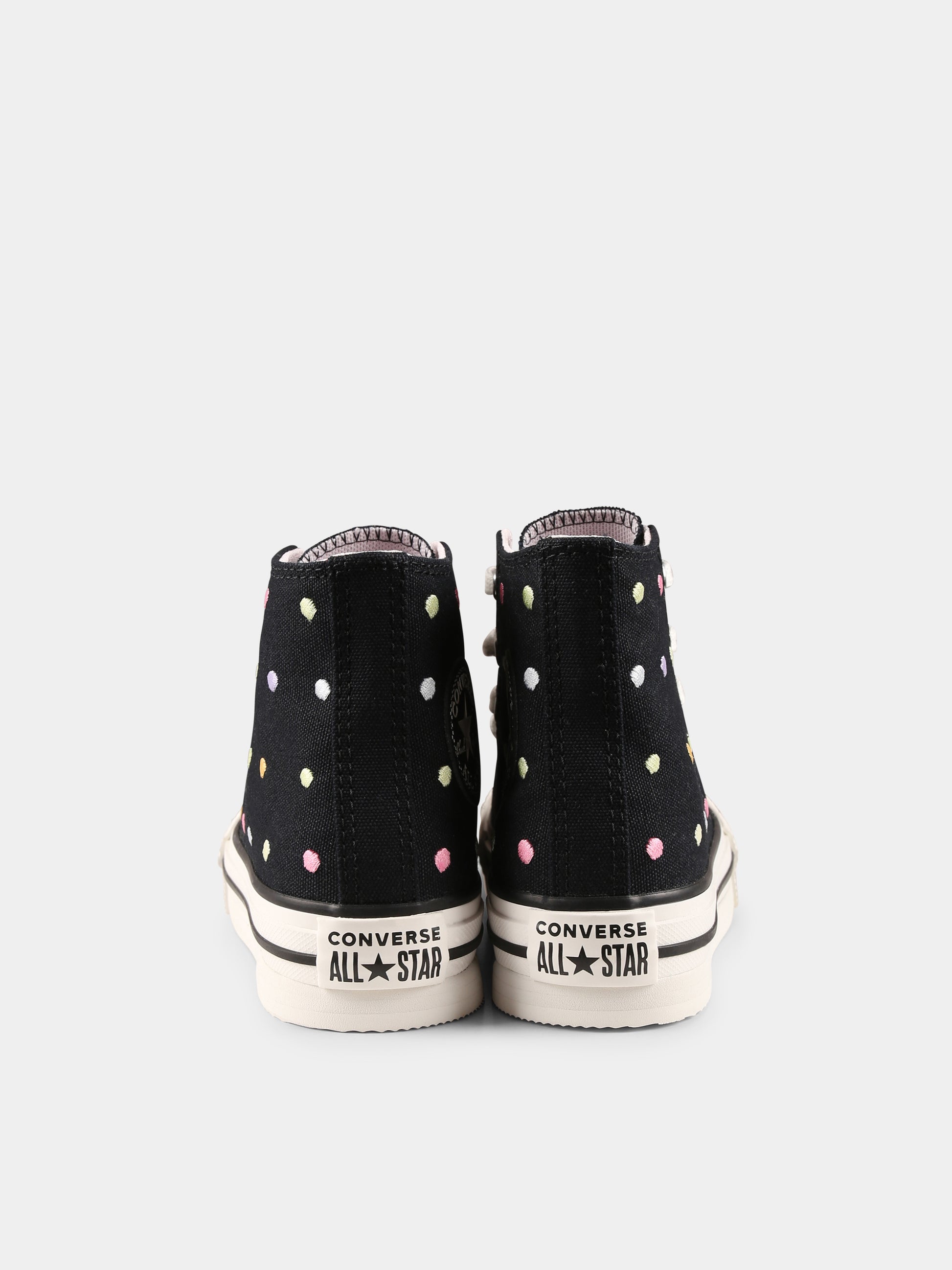 Sneakers Chuck Taylor All Star Eva Lift nere per bambina con pois,Converse,A12609C BLACK