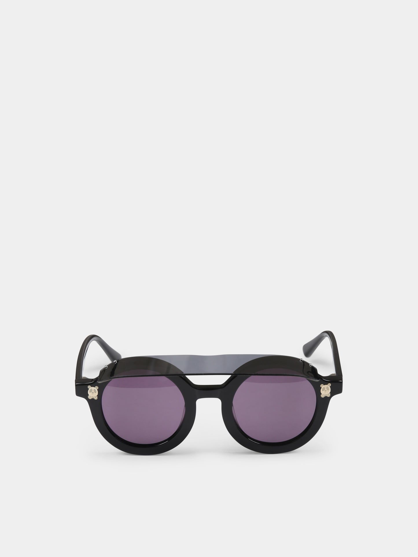 Occhiali da sole neri per bambini con panda,Mini Rodini,2466011799