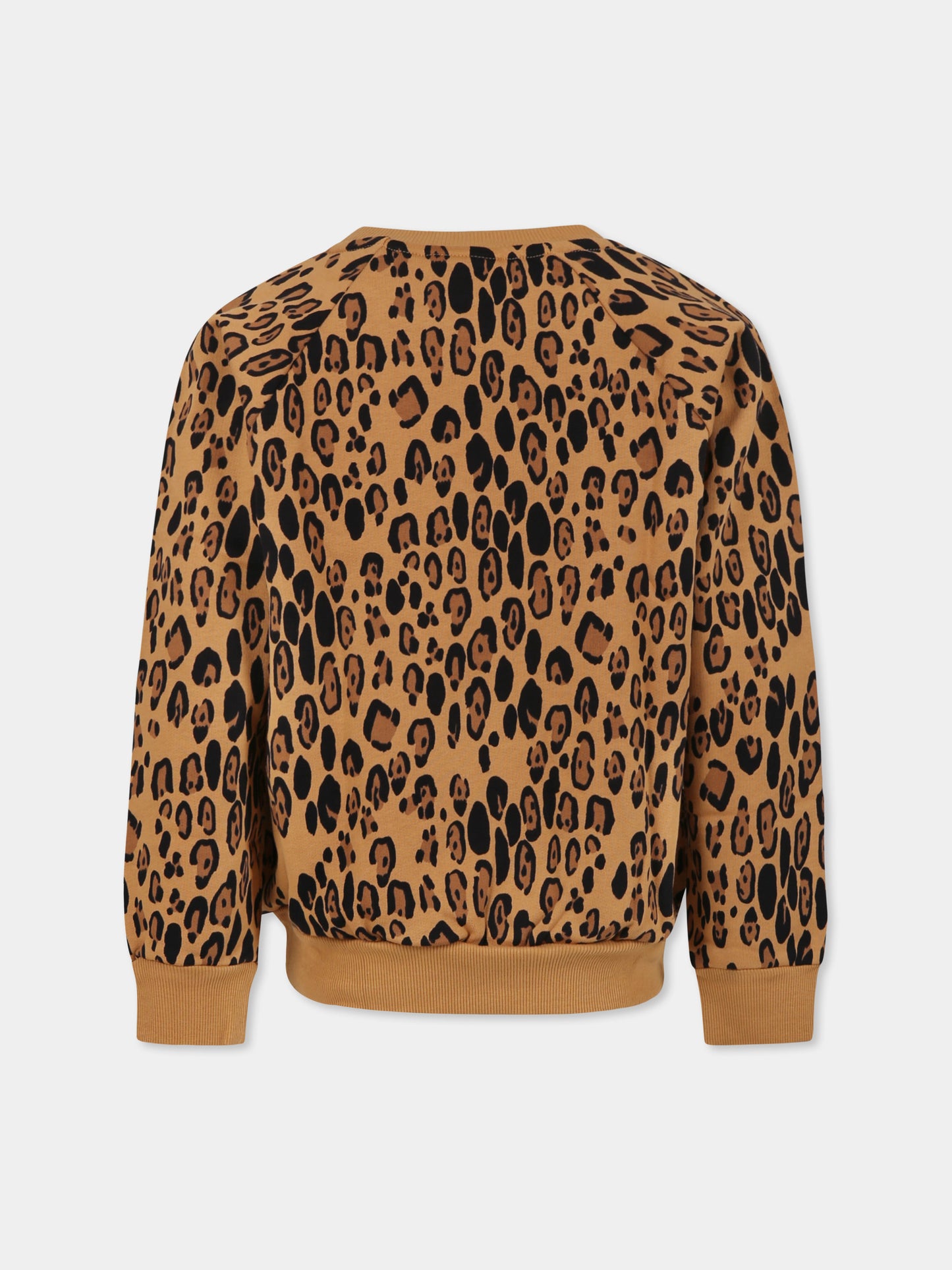 Felpa beige per bambini con stampa maculata,Mini Rodini,1000014413