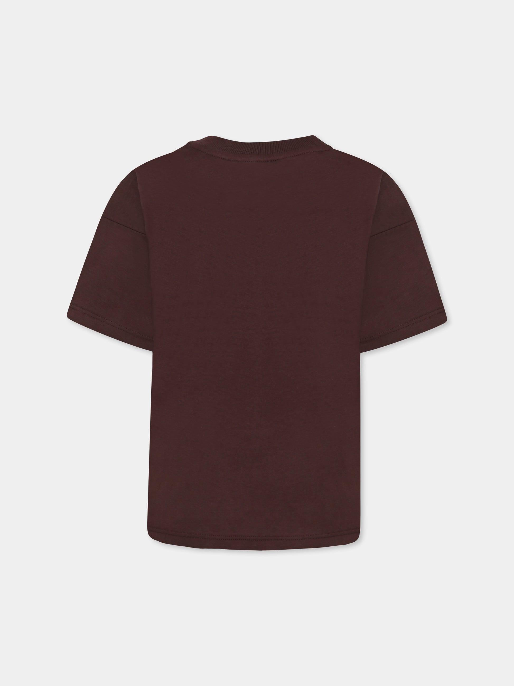 T-shirt marrone per bambino con camaleonte,Mini Rodini,2522015916