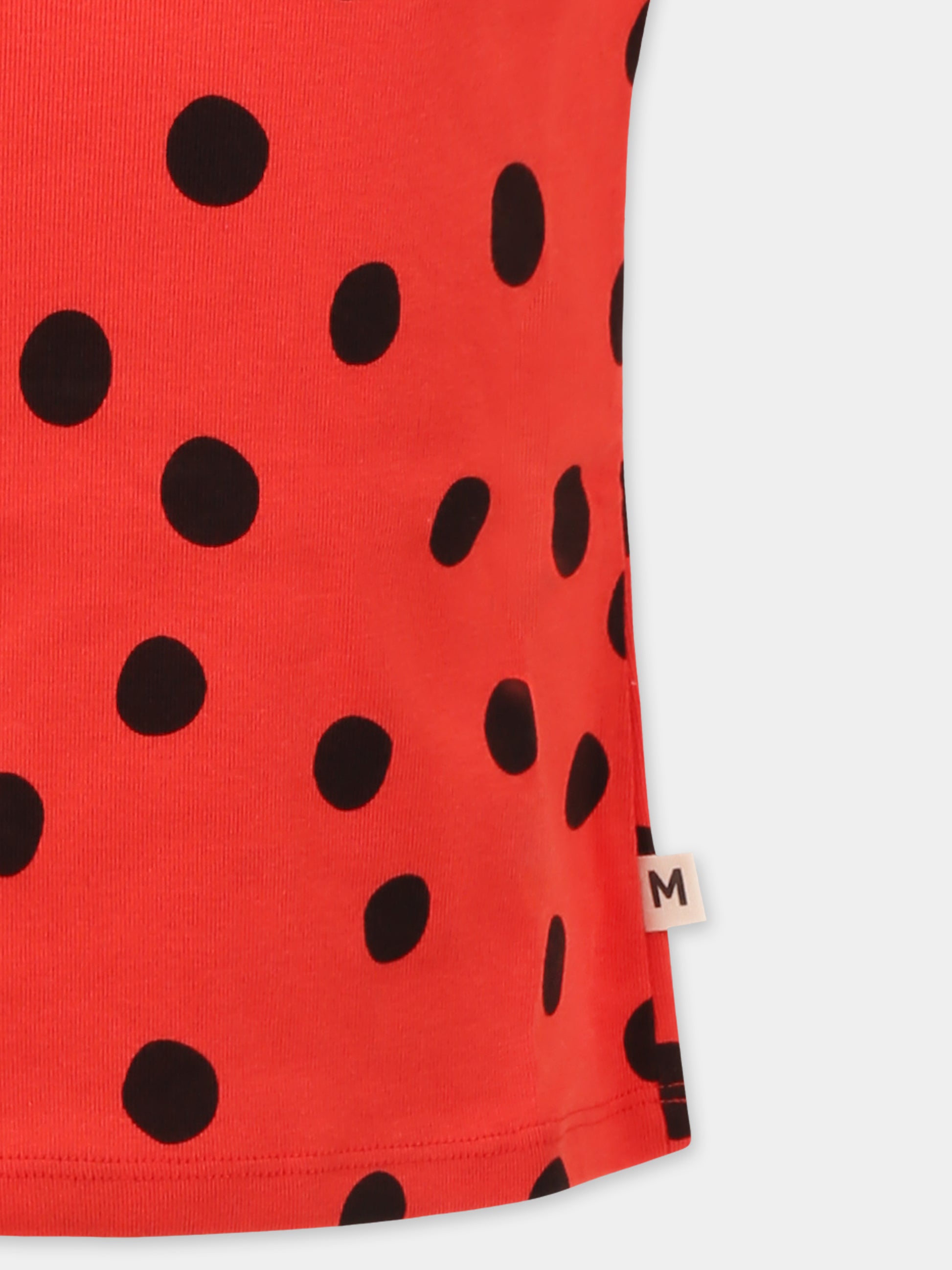 Canotta rossa per bambina con pois,Mini Rodini,2522010342