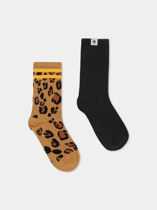 Set calzini multicolor per bambini con stampa maculata,Mini Rodini,1000015800