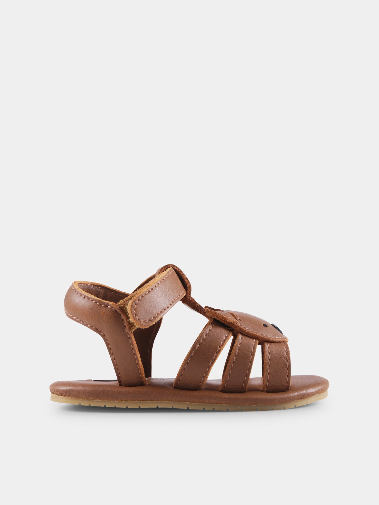Sandali marroni per neonati con orso,Donsje,1039602 PU003