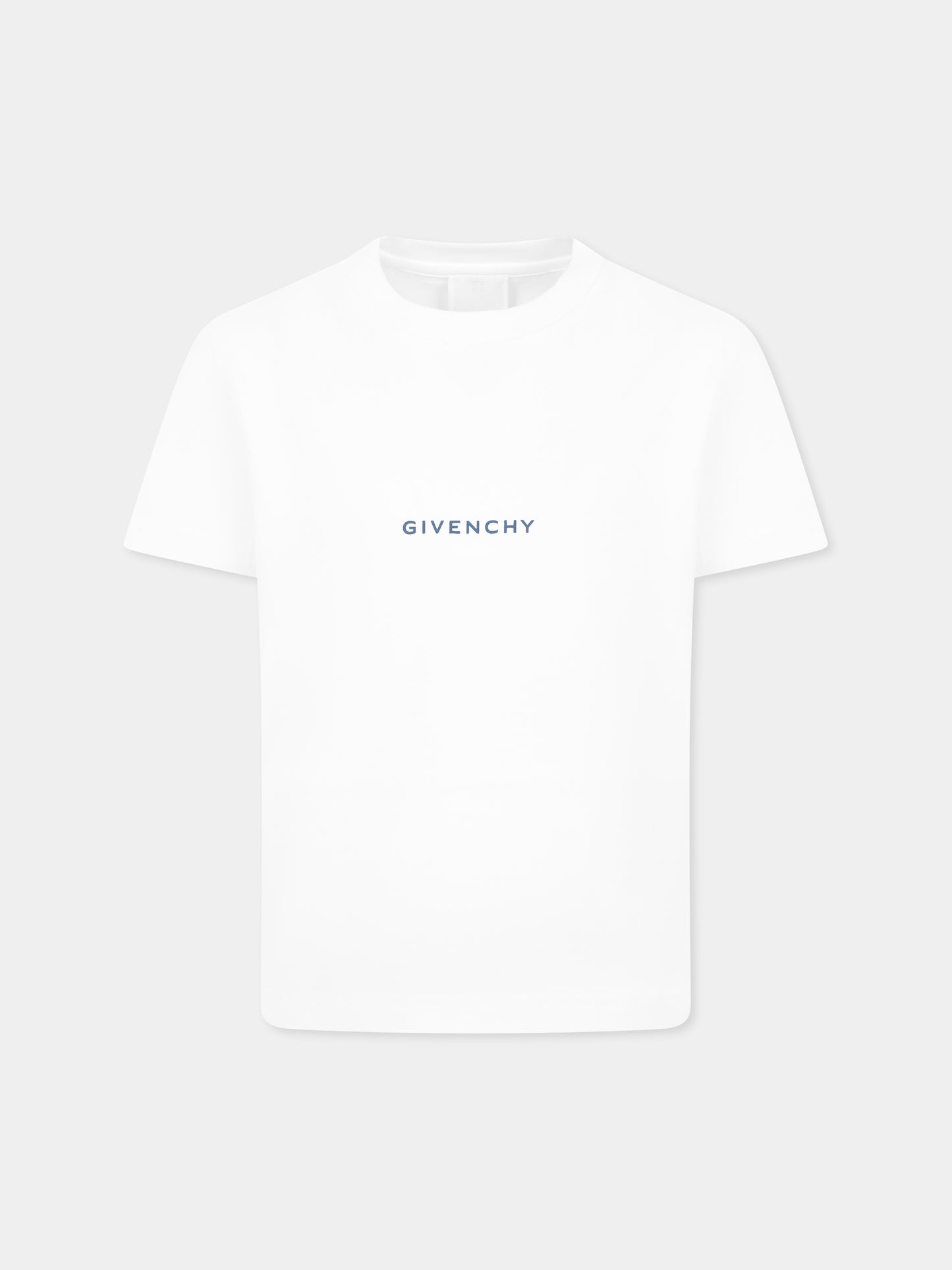 White t-shirt for boy with logo