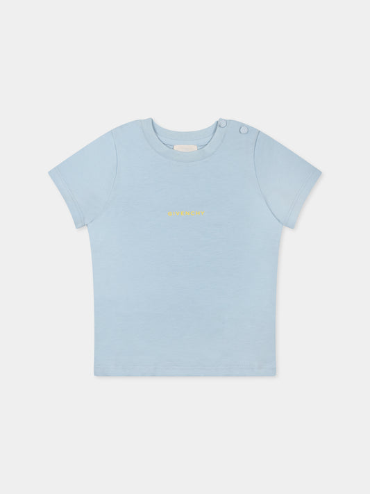 Light blue t-shirt for baby boy with logo