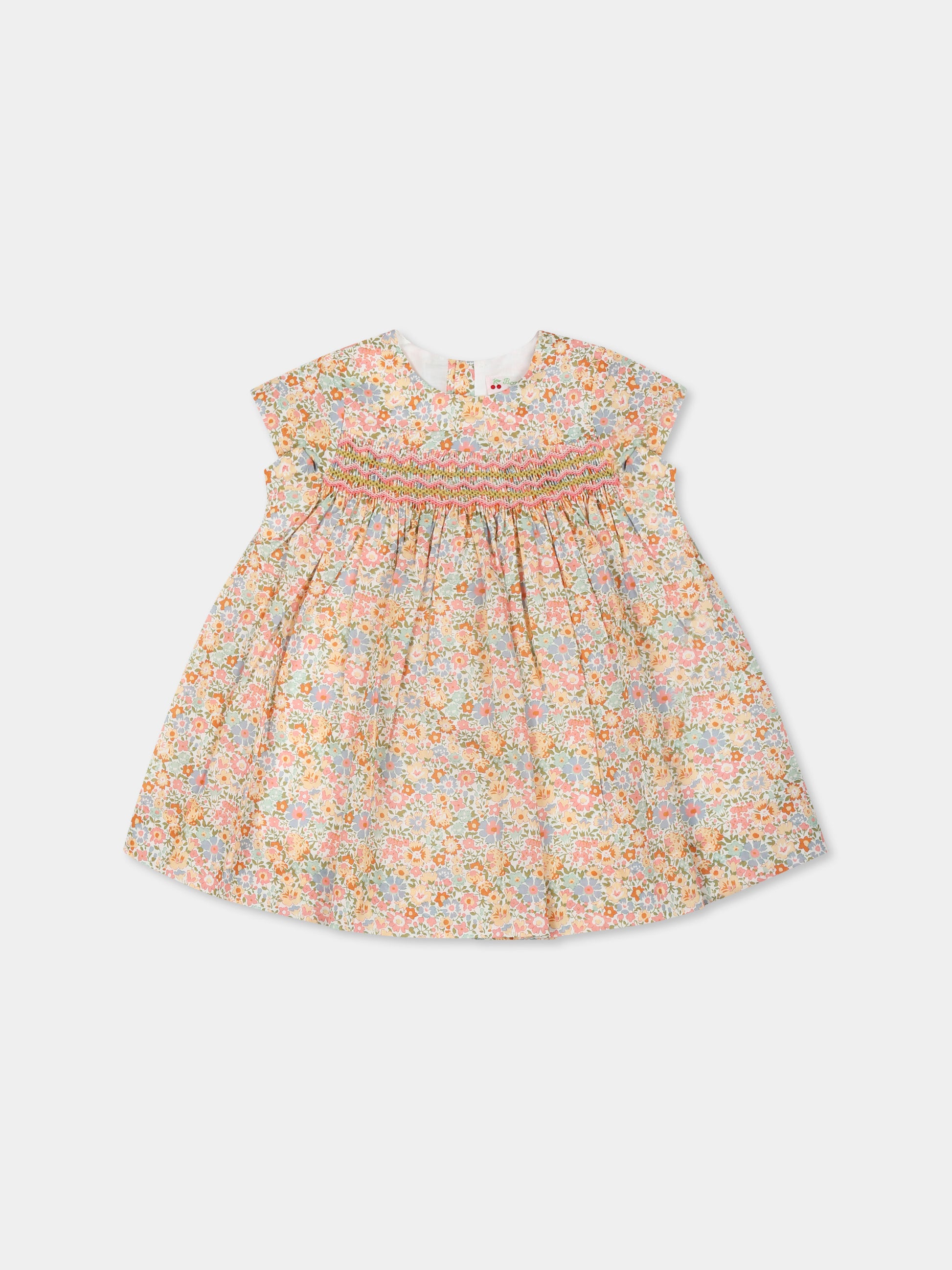 Vestito multicolor per neonata con stampa floreale,Bonpoint,S05XDRW00031 525C