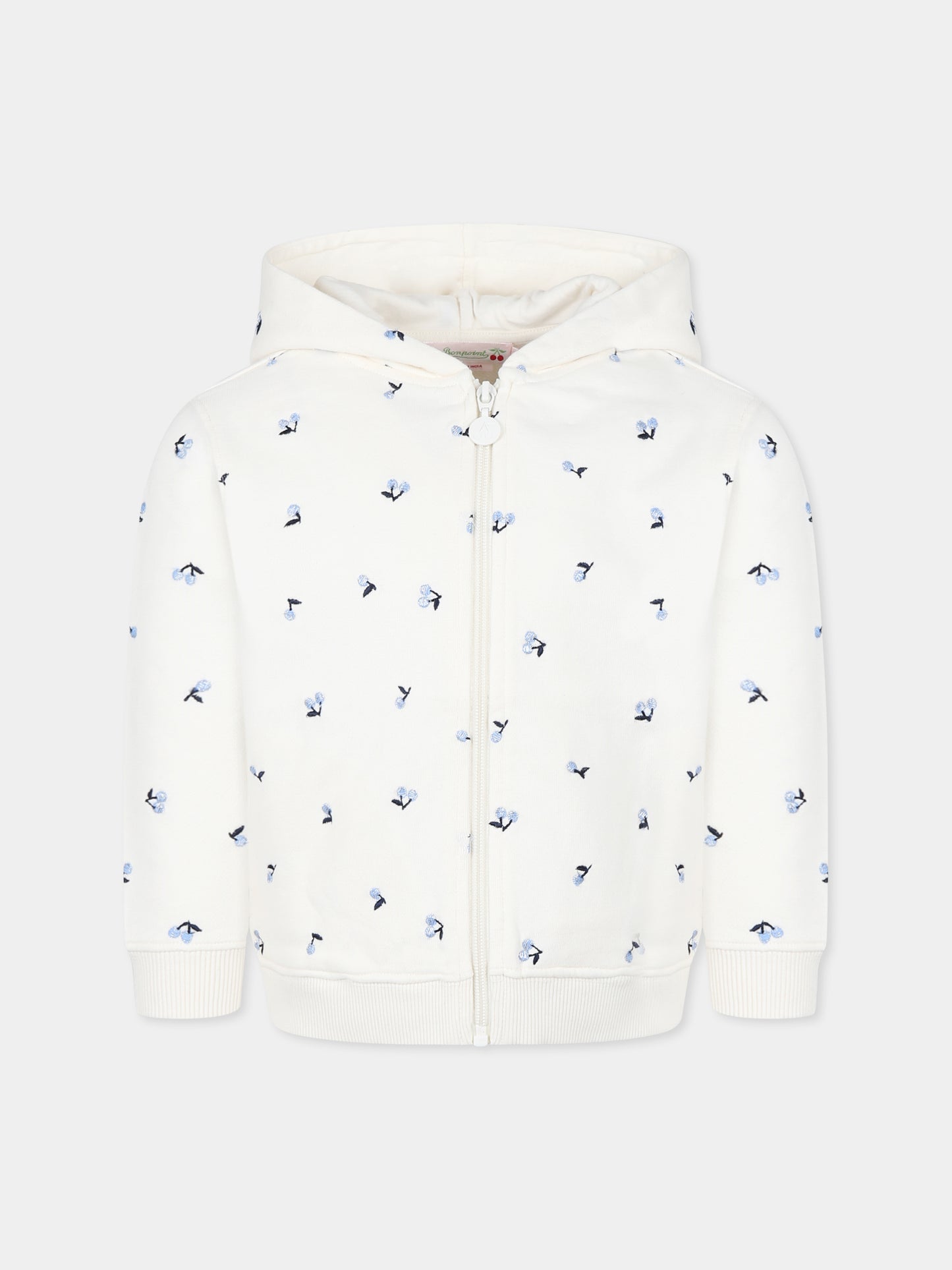 Felpa avorio per bambina con ciliegie,Bonpoint,S05GSWK00008 672