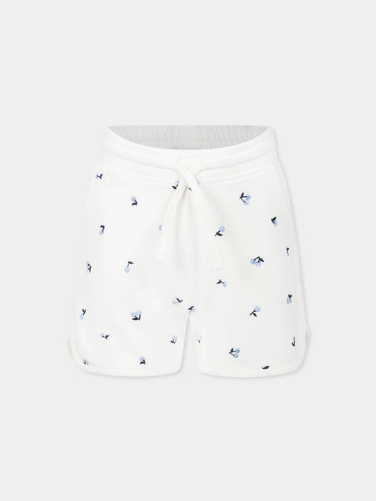Shorts avorio per bambina con ciliegie,Bonpoint,S05GBEK00003 672