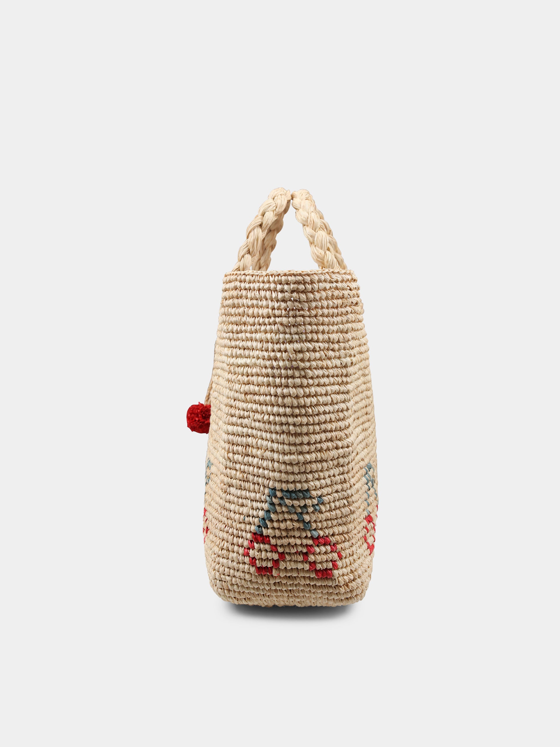 Borsa beige per bambina con ciliegie,Bonpoint,S05GBAW00026 951
