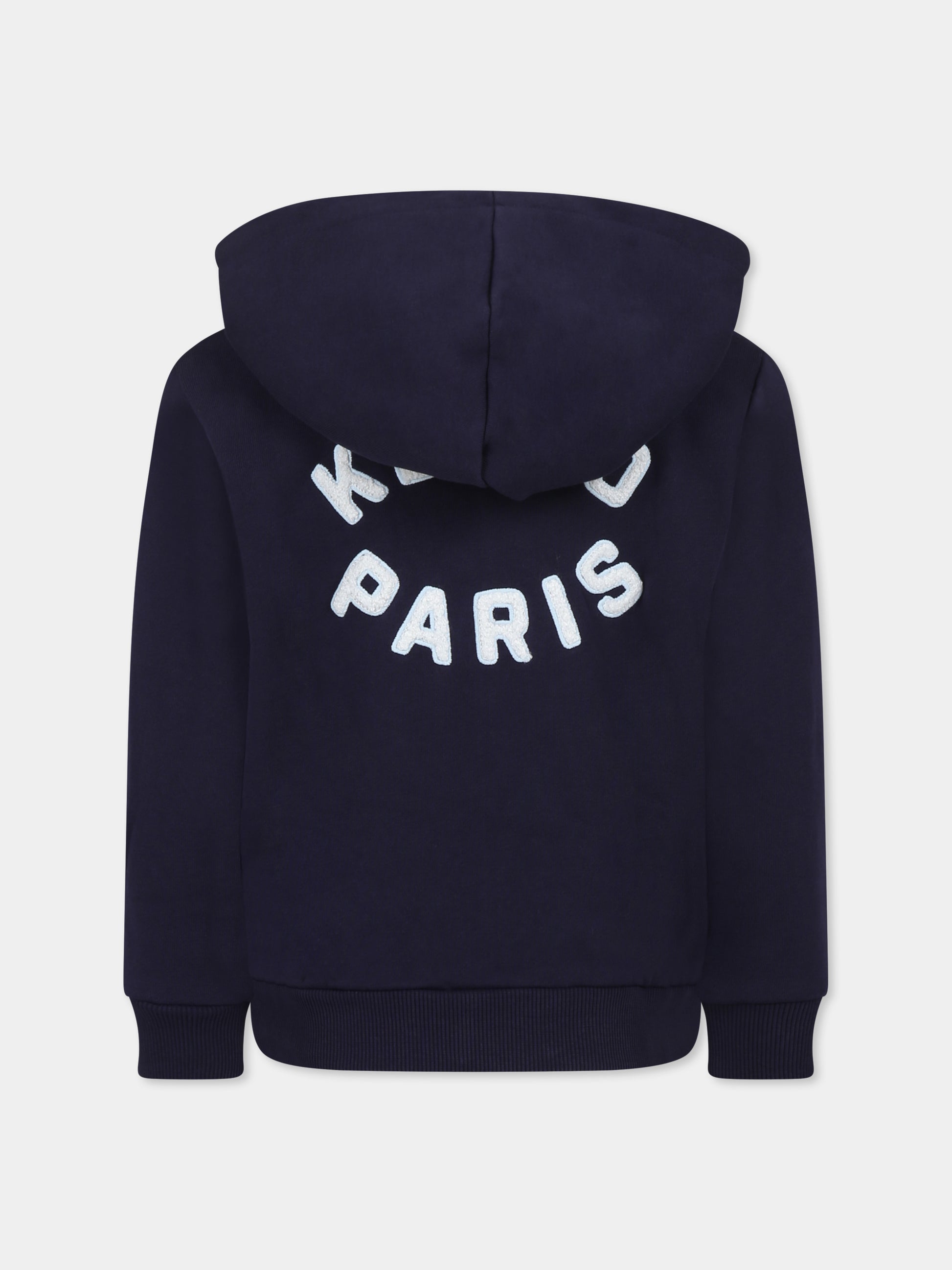 Felpa blu per bambini con logo,Kenzo Kids,K61176 848