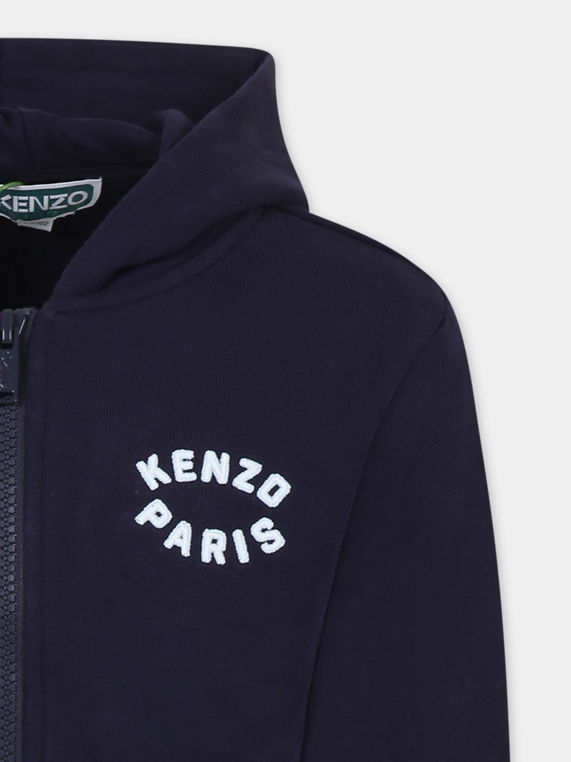 Felpa blu per bambini con logo,Kenzo Kids,K61176 848