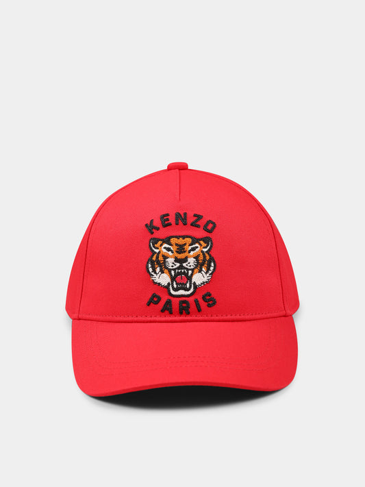 Cappello rosso per bambini con Lucky Tiger,Kenzo Kids,K60880 997