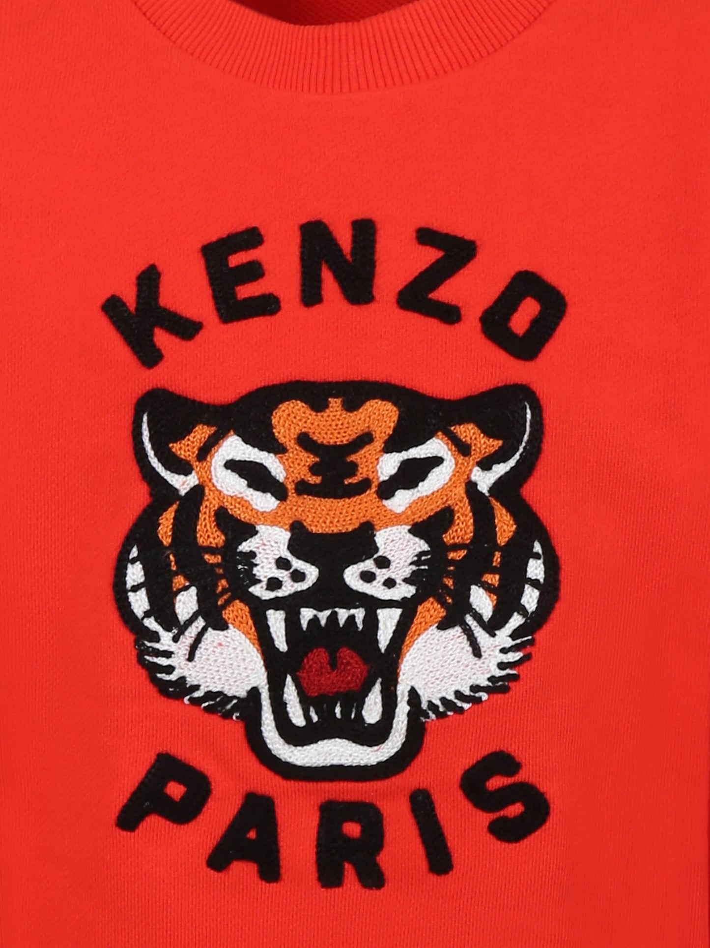 Felpa rossa per bambini con Lucky Tiger e logo,Kenzo Kids,K61126 997