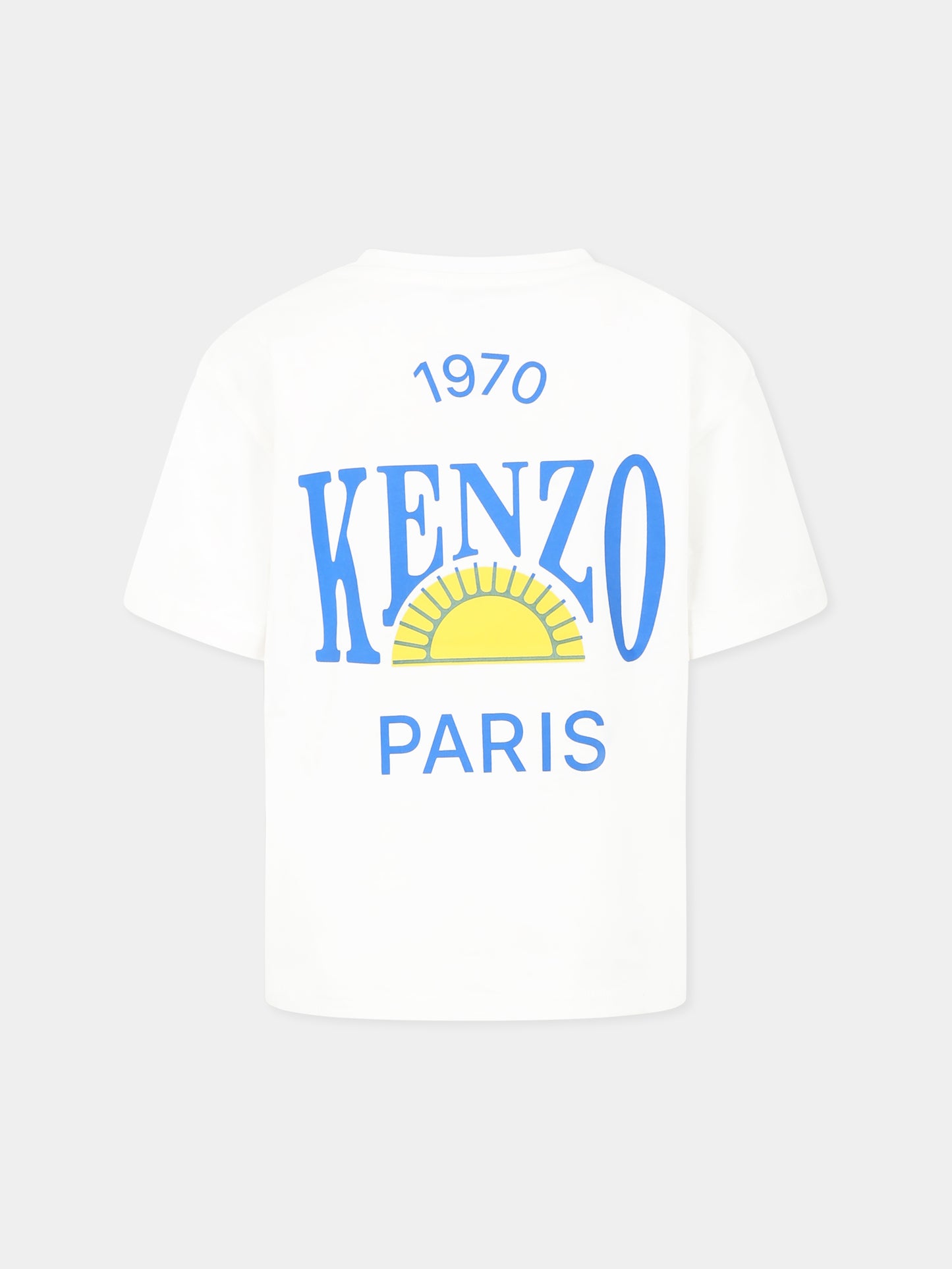 White T-shirt for boy with Fruits Stickers print