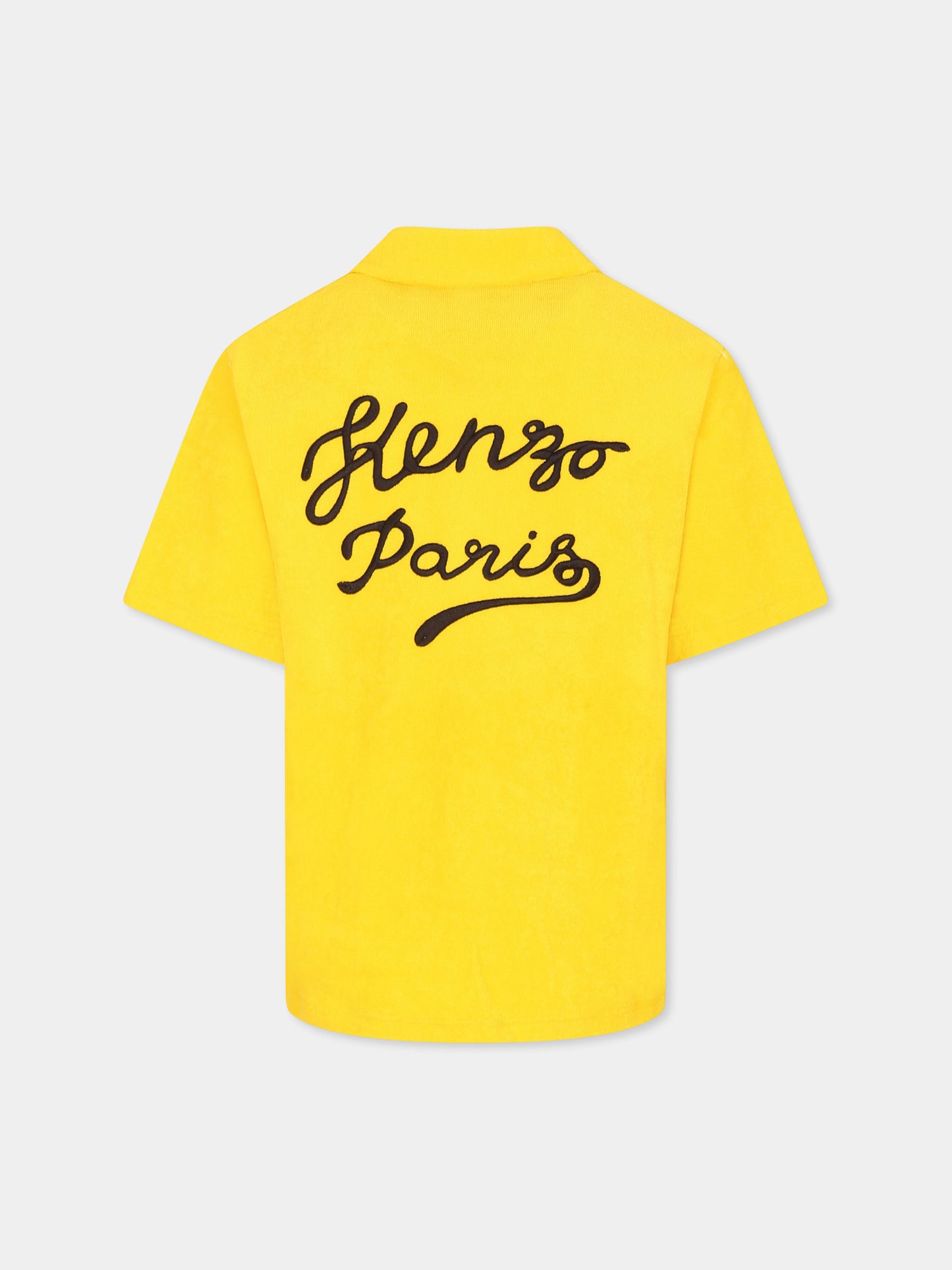 Camicia gialla per bambino con logo,Kenzo Kids,K61090 525