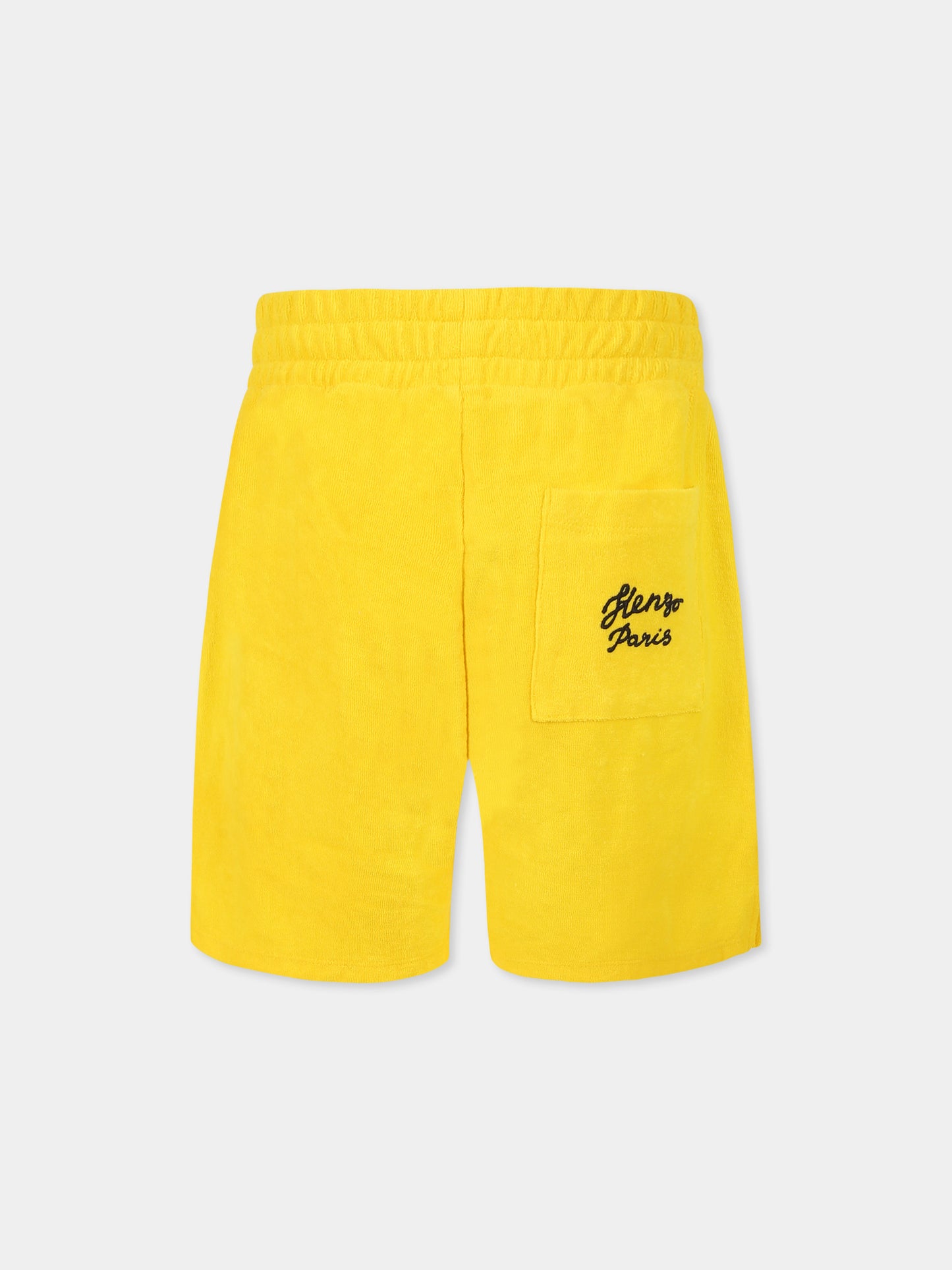 Shorts gialli per bambino con logo nero,Kenzo Kids,K61128 525