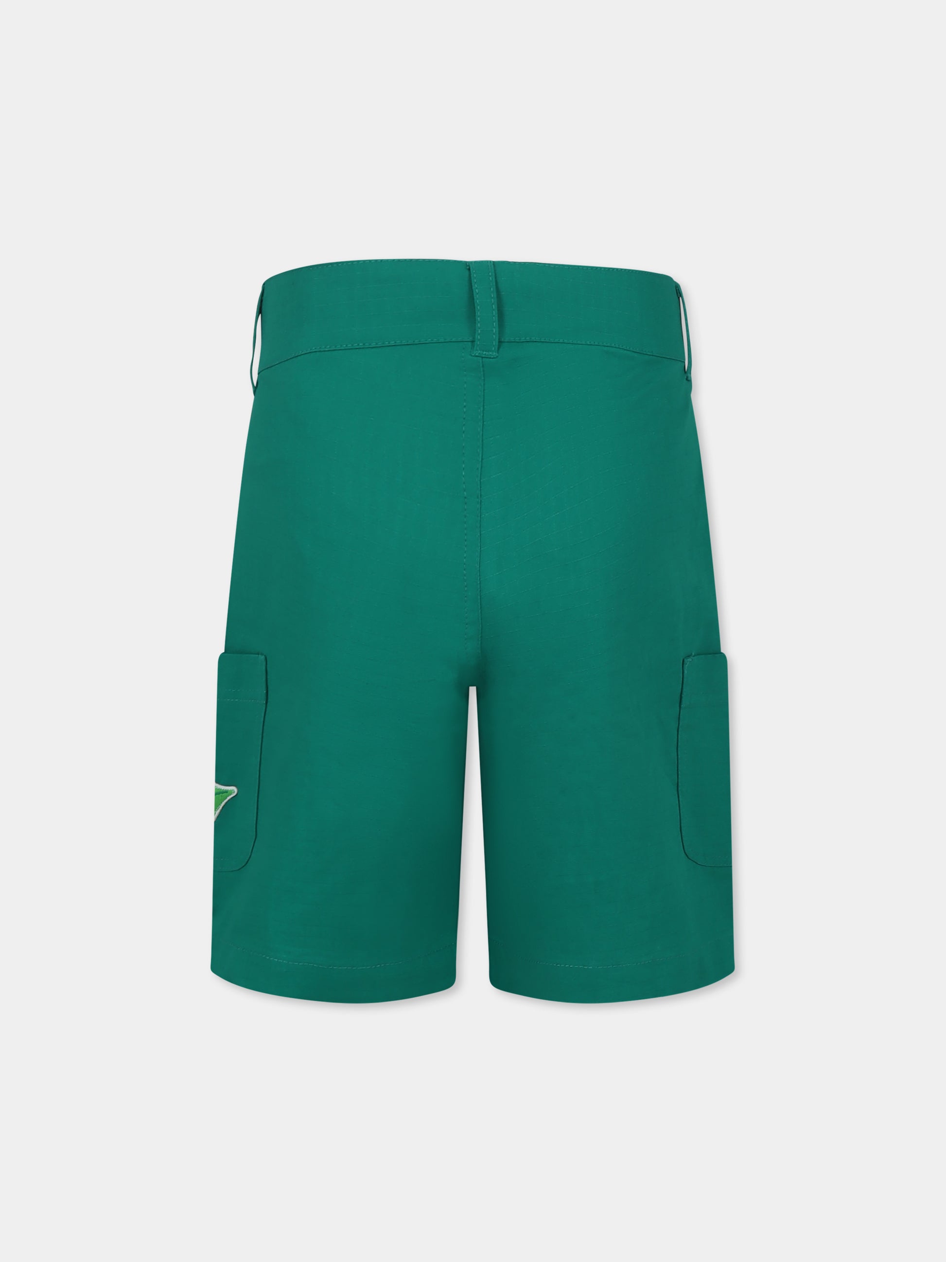 Shorts verdi per bambino con logo,Kenzo Kids,K60906 674
