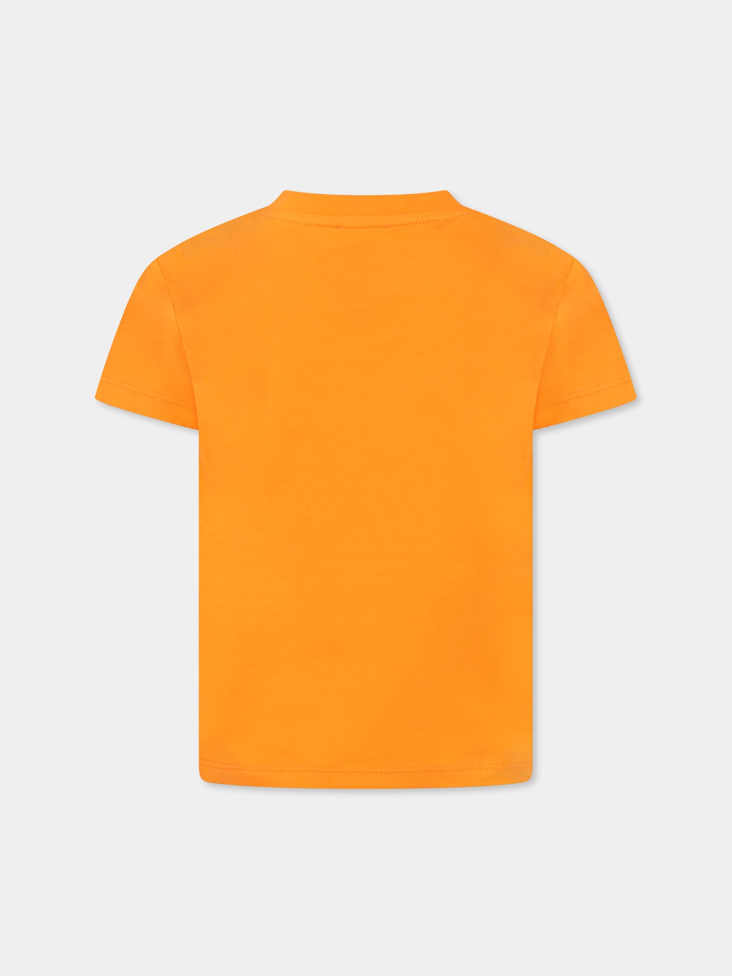 Orange t-shirt for boy with logo