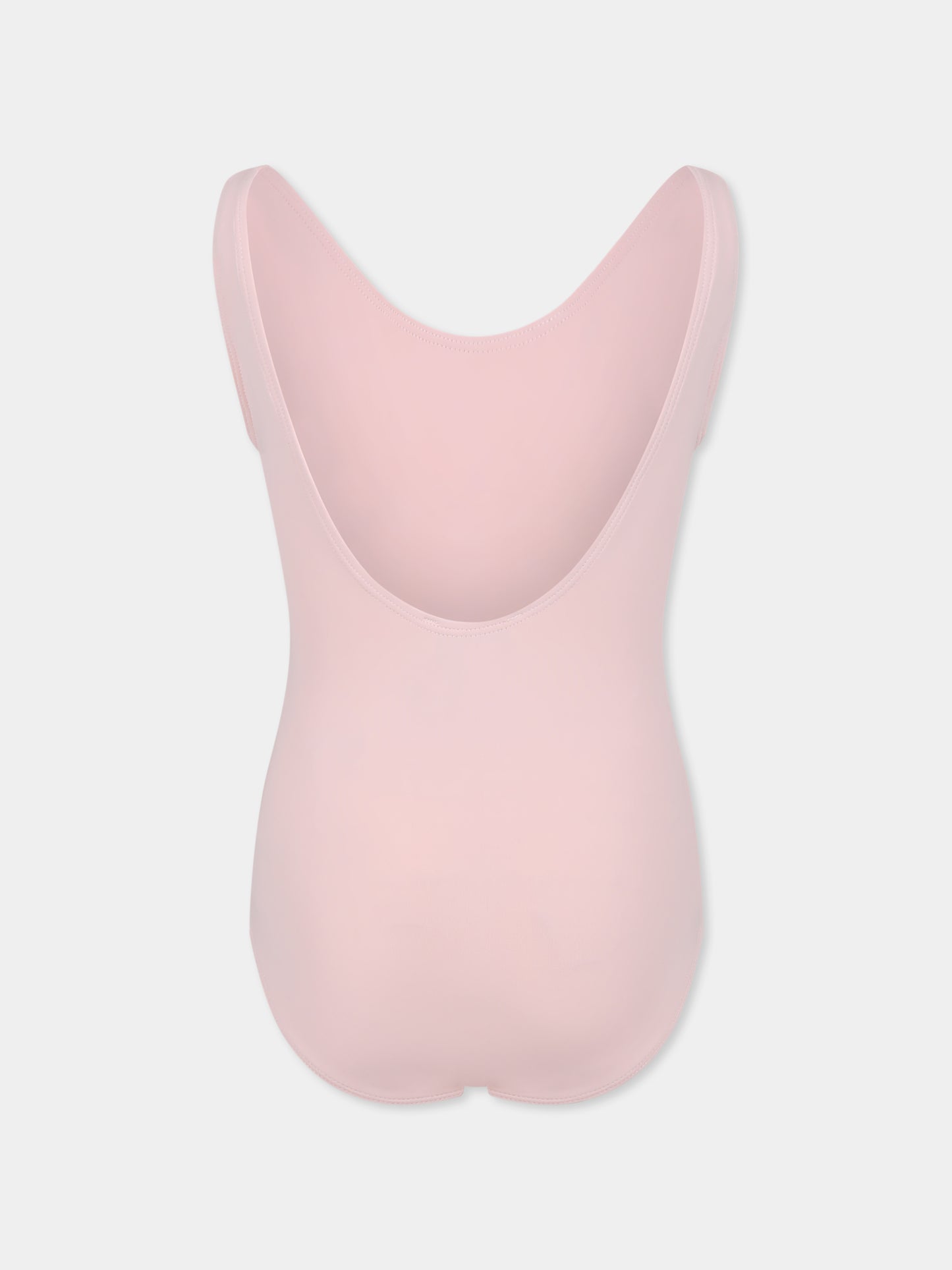 Costume intero rosa per bambina con logo e motivo floreale,Kenzo Kids,K60981 45Z