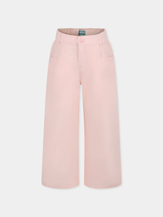 Pantaloni rosa per bambina con logo,Kenzo Kids,K61002 45Z