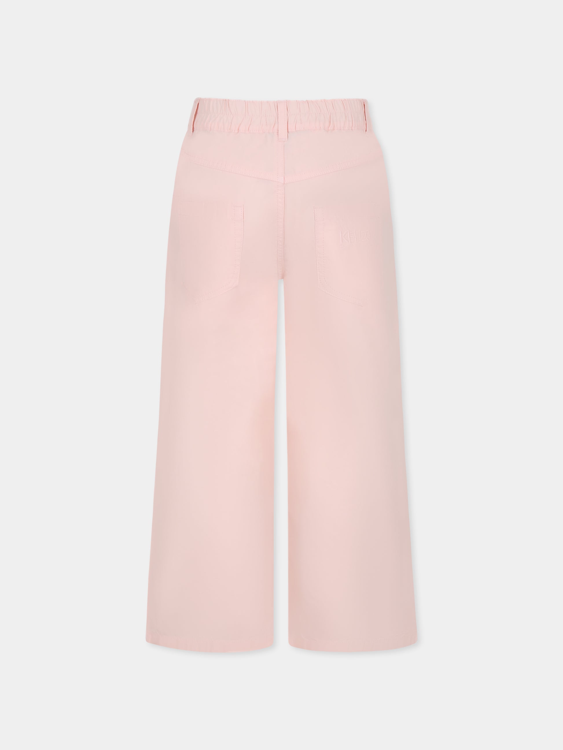 Pantaloni rosa per bambina con logo,Kenzo Kids,K61002 45Z