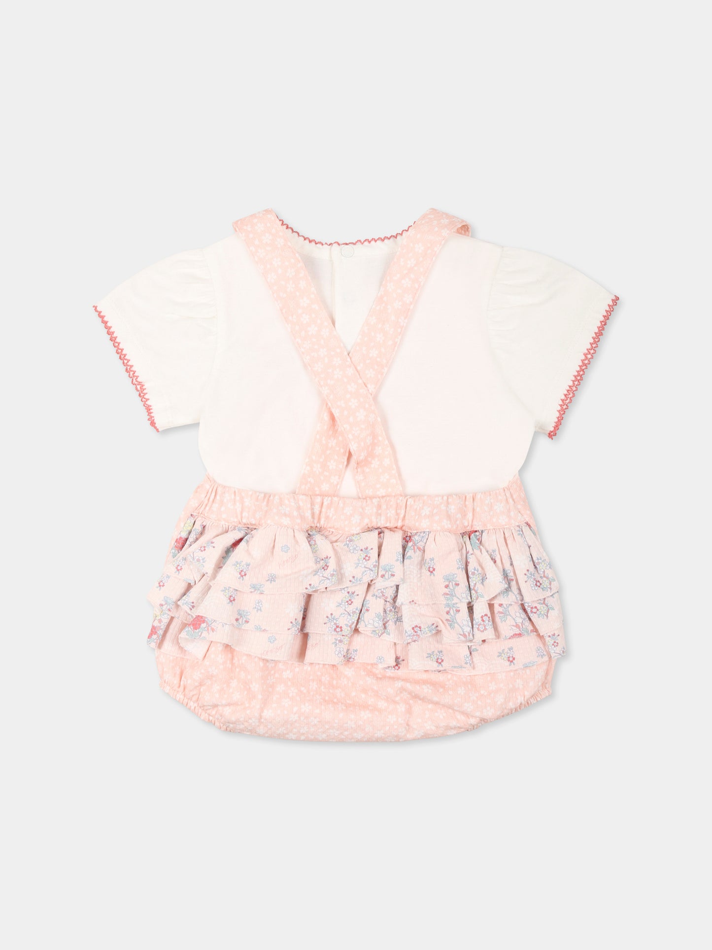 Pagliaccetto rosa per neonata con stampa floreale,Kenzo Kids,K60845 117