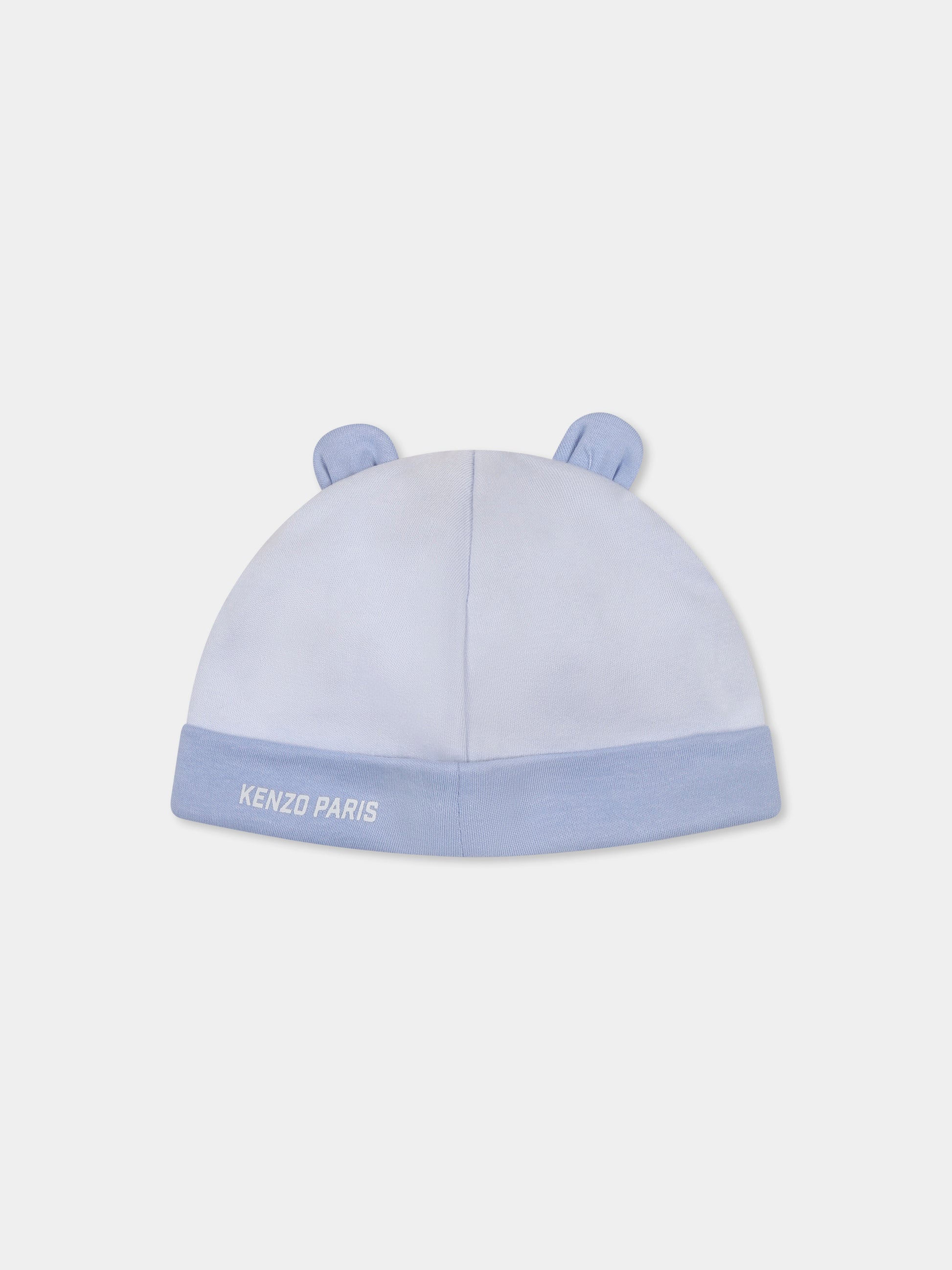 Set tutina celeste per neonato con elefante e logo,Kenzo Kids,K60866 771