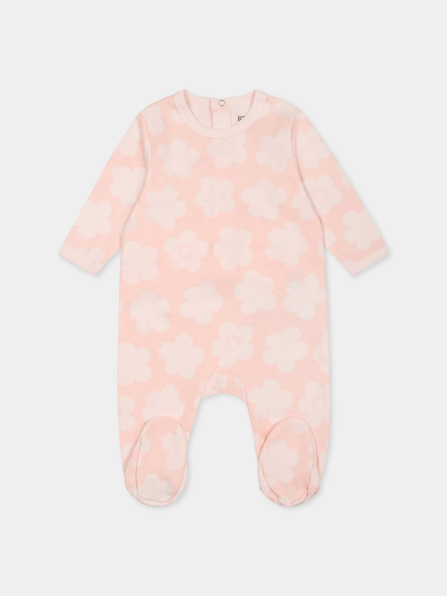 Set tutine rosa per neonata con Boke Flower e logo,Kenzo Kids,K60867 47R